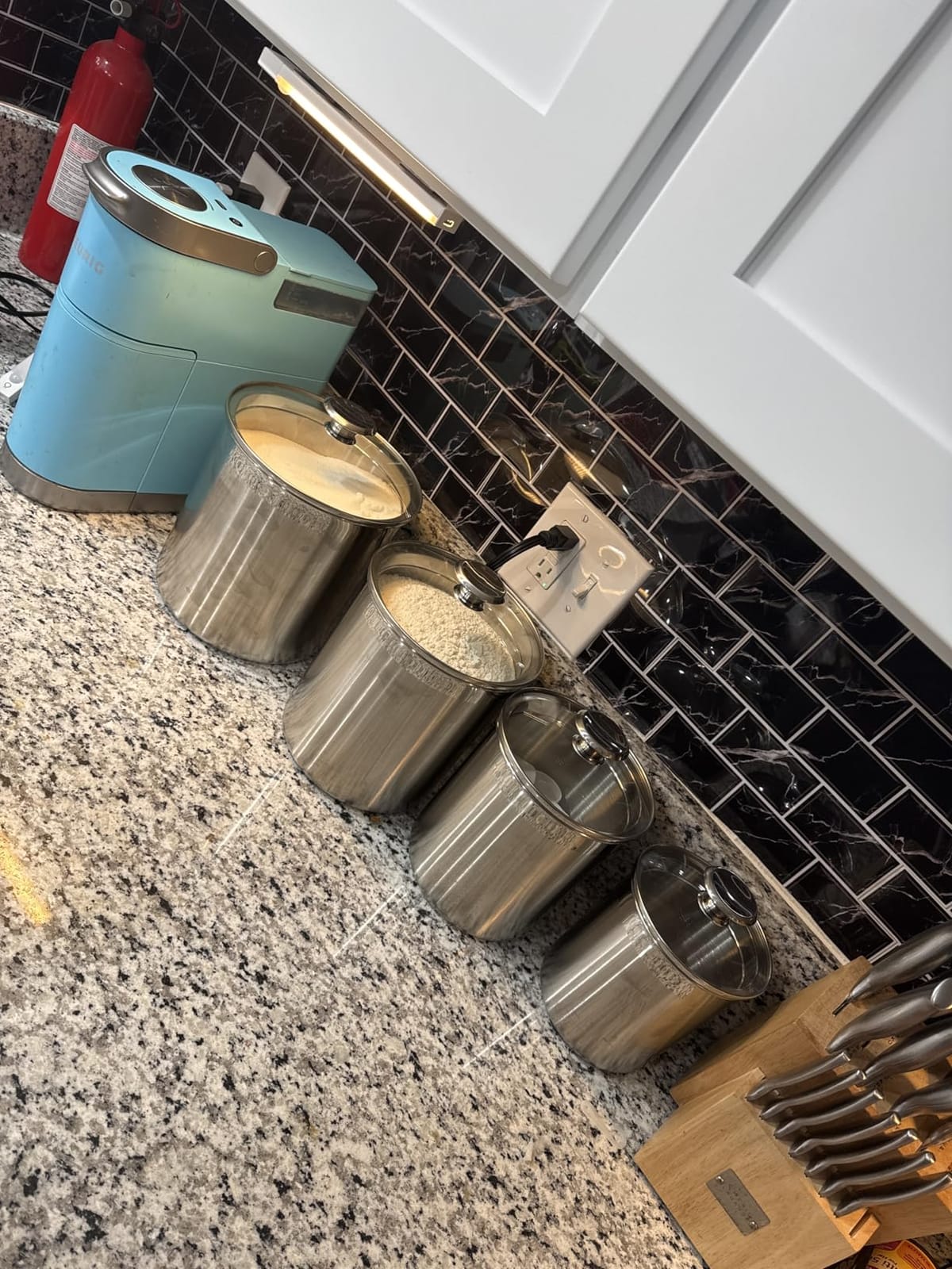 Cooks Standard Large Airtight Kitchen Canister Set for Coffee, Flour & Sugar Storage - 18/10 Stainless Steel Food Storage Containers with Glass Lid - Pantry Organization Jars, 4 Pack (5 Qt to 1.6 Qt) customer photo 2