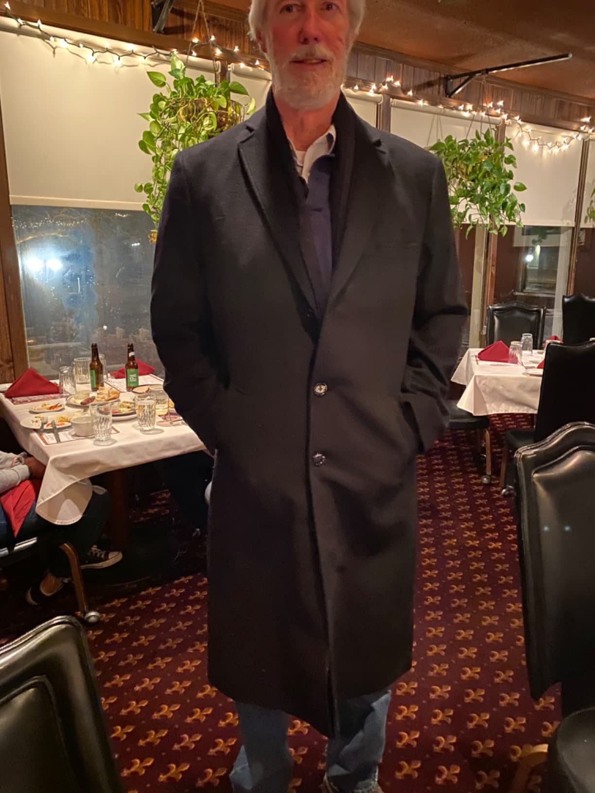 THE SUIT DEPOT Mens Single Breasted Wool Cashmere Full Length Overcoat customer photo 1