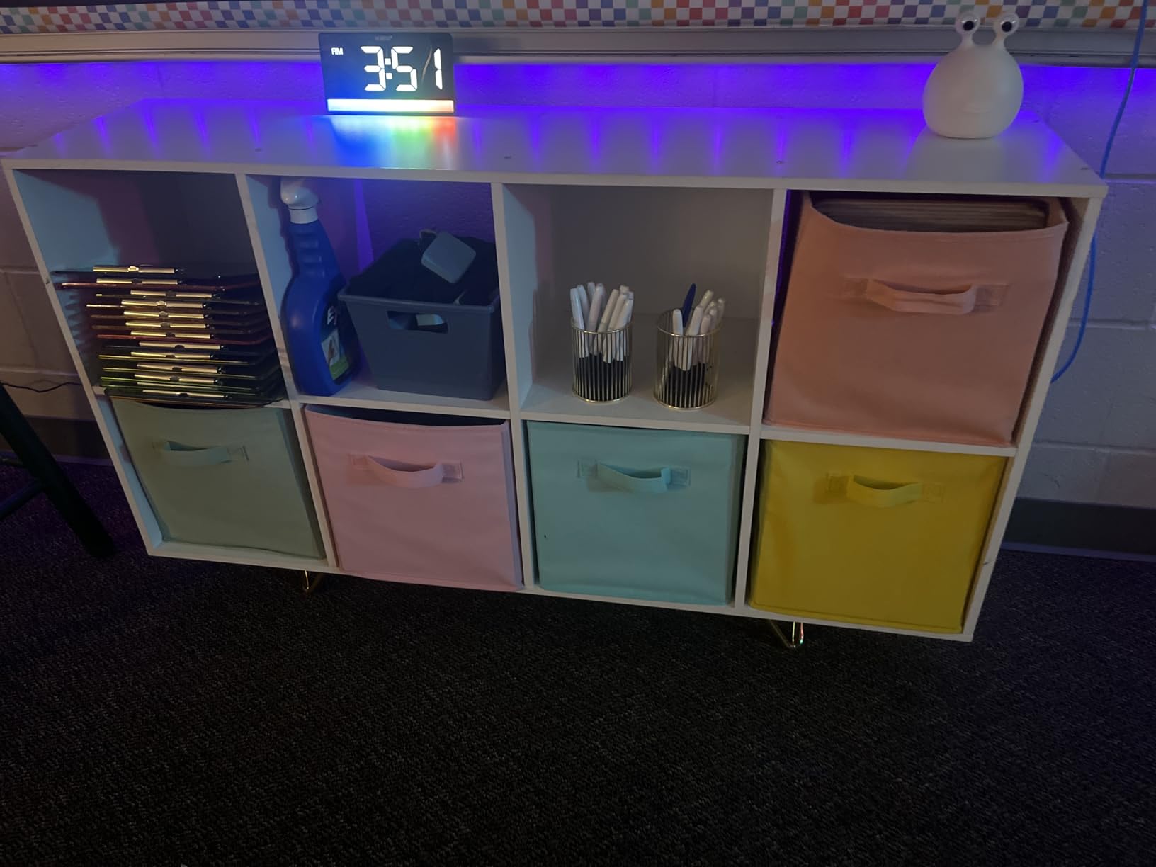 Sorbus 11 Inch Fabric Storage Cubes - Sturdy Collapsible Bins With Handle - 6 Foldable Baskets for Organizing Clothes, Toys, Books - Multi Colored Storage Baskets for Shelves, Kids Room, Closets | Collapsible cubby bins with carry handles for clothes and toys; sturdy colored baskets for kids' rooms. customer photo 1