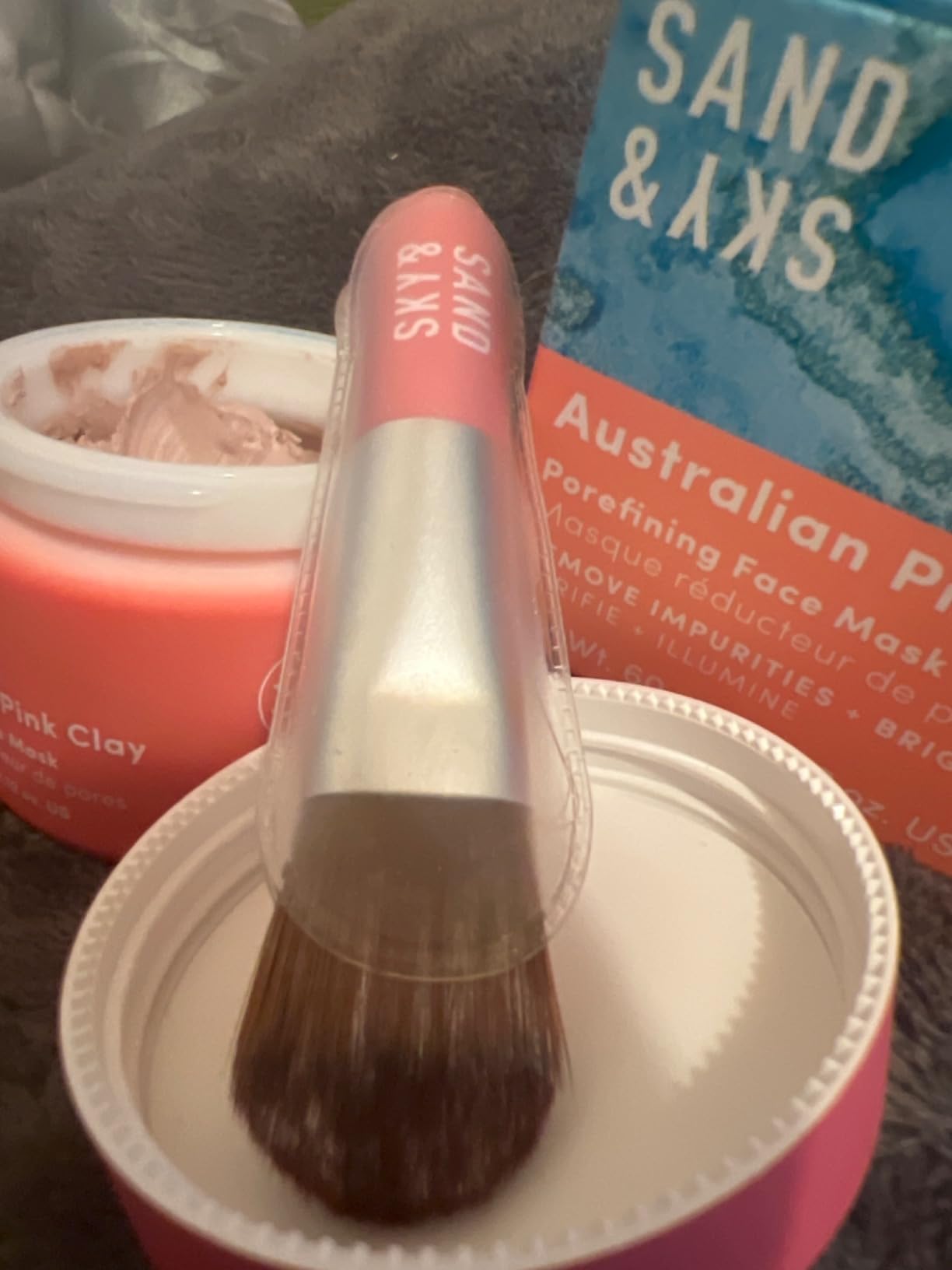 Sand & Sky Clay Mask for Face Pore Minimizer - Australian Pink Clay Detoxifying Face Mask for Pores, Kaolin Clay Mask, Brightening Vitamin C Formula, Brush Included customer photo 1
