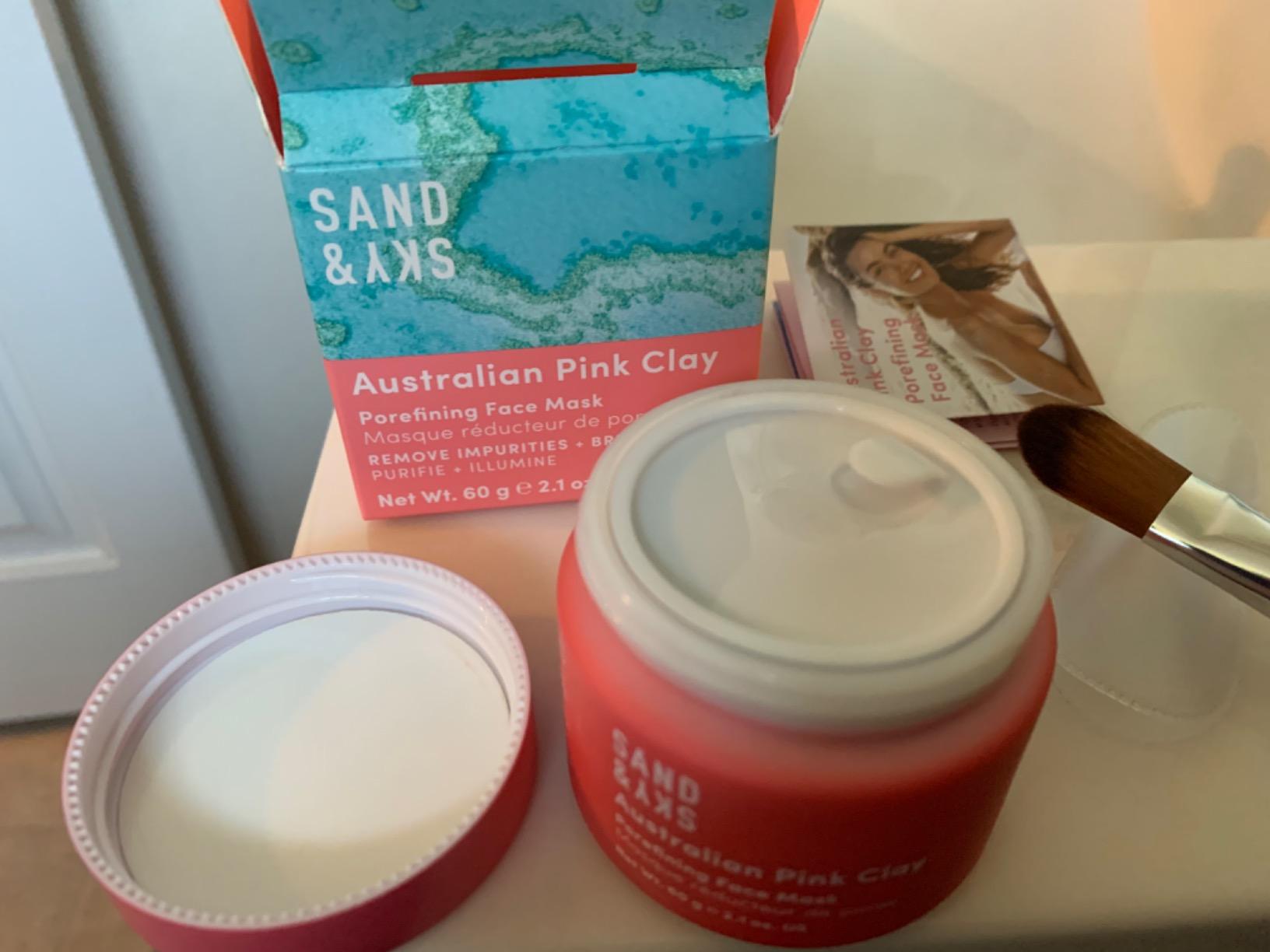 Sand & Sky Clay Mask for Face Pore Minimizer - Australian Pink Clay Detoxifying Face Mask for Pores, Kaolin Clay Mask, Brightening Vitamin C Formula, Brush Included customer photo 2