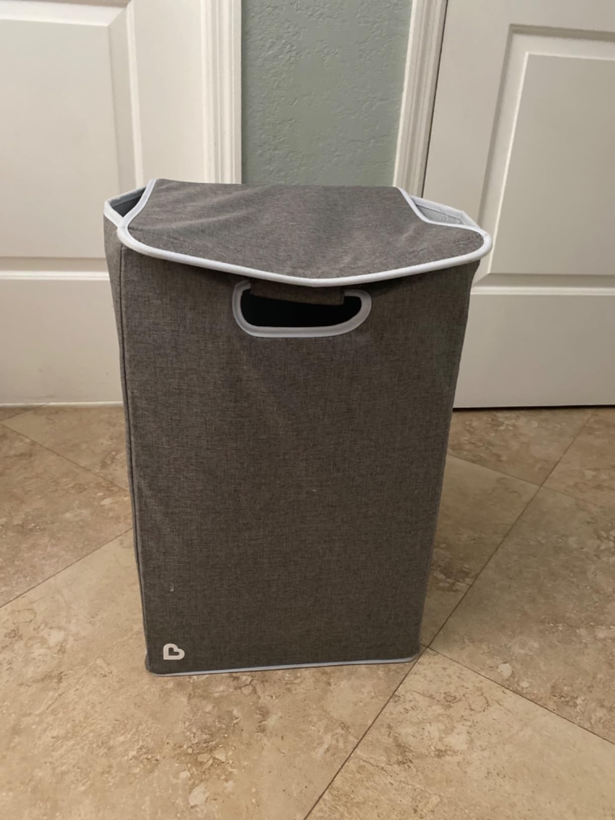 Munchkin Laundry Hamper for Baby and Kids, Collapsible Nursery Organizer with Lid, Grey customer photo 1