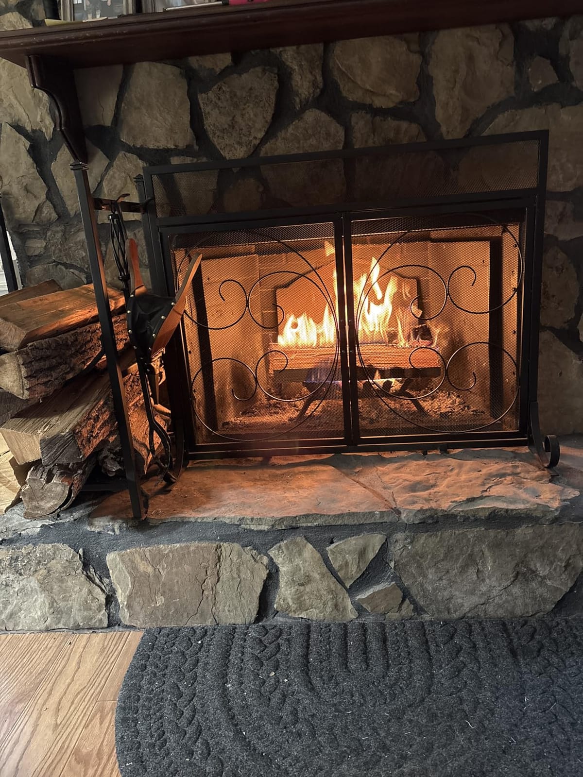 1PCS Brown Wood Fireplace Bellows 15