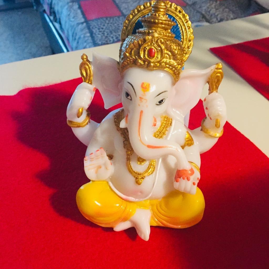 Hindu God Lord Ganesha Idol Statue Ganesh Murti Ganpati Figurine Pooja Item customer photo 2