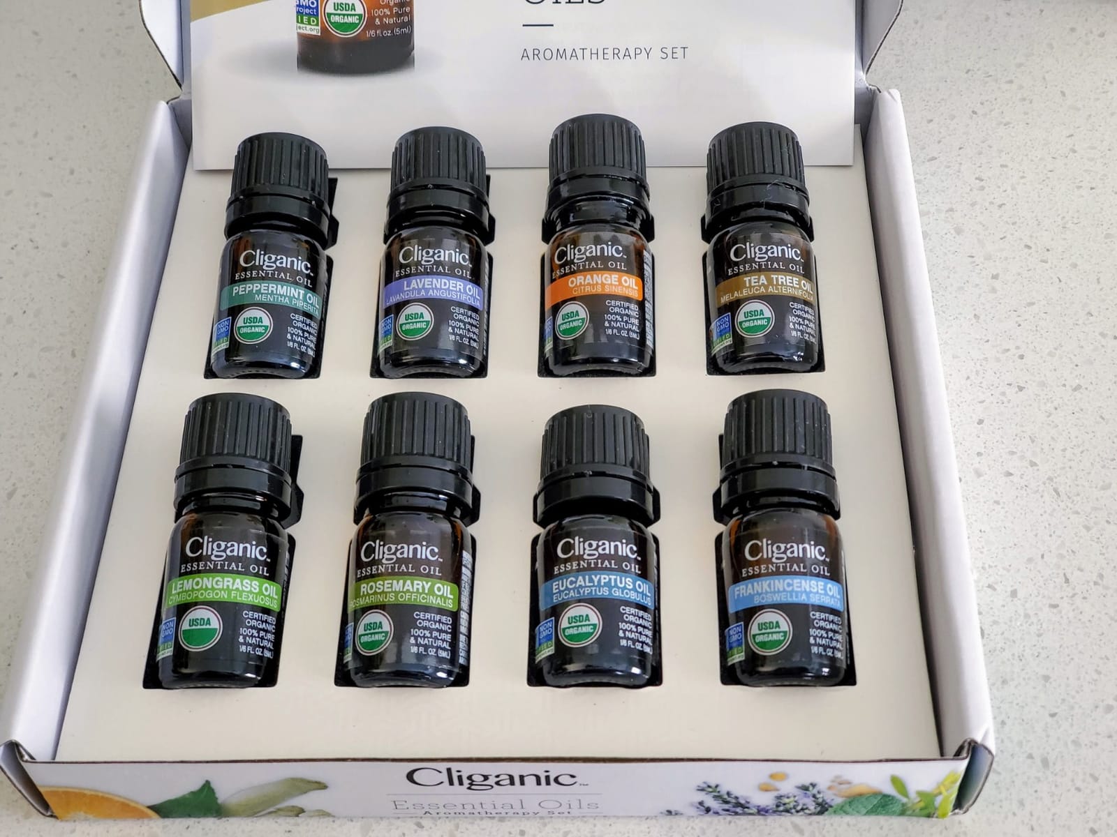 Cliganic Organic Aromatherapy Essential Oils Gift Set (Top 8 - The Iconics), 100% Pure - Peppermint, Lavender, Eucalyptus, Tea Tree, Lemongrass, Rosemary, Frankincense & Orange customer photo 1