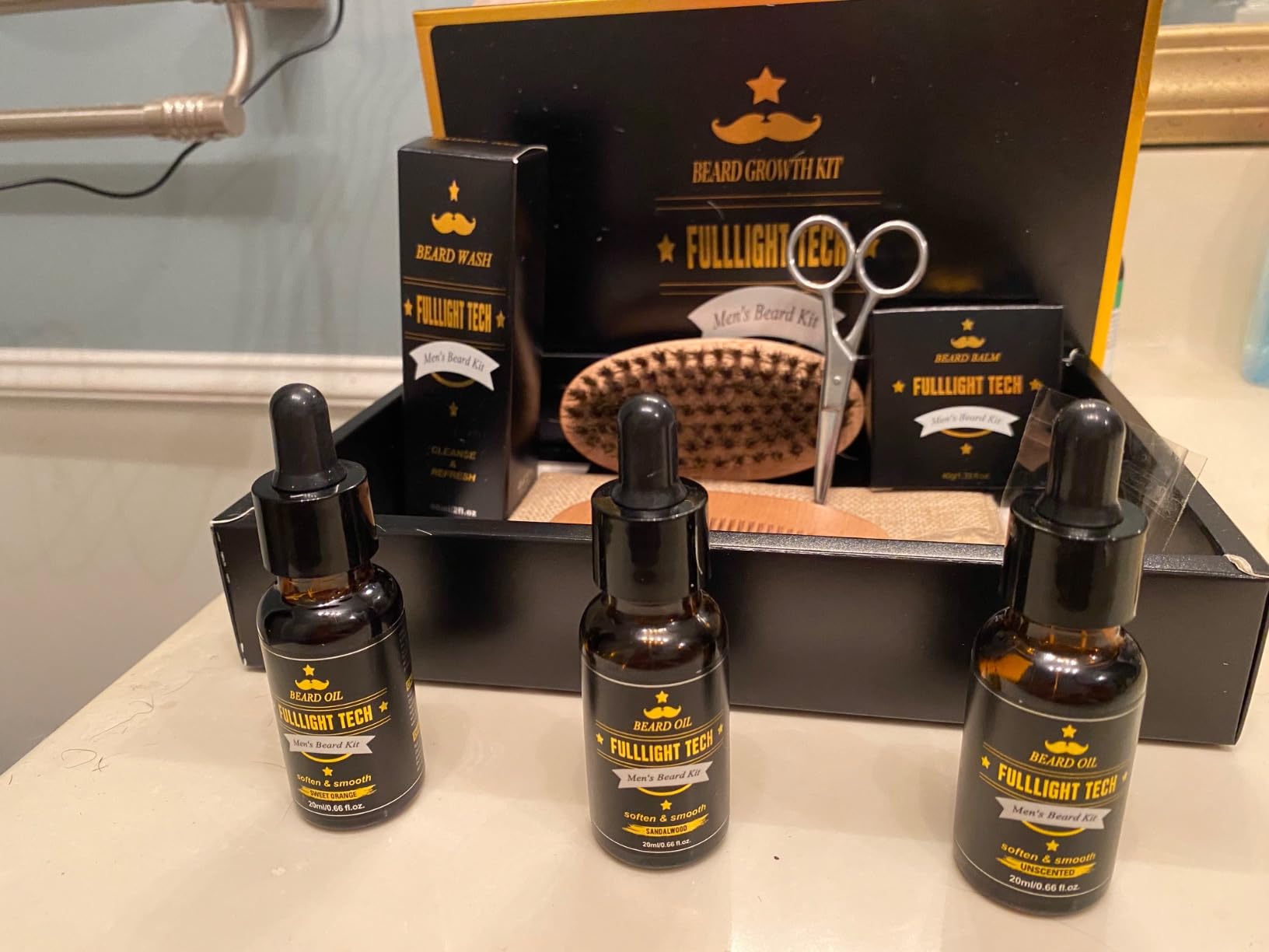 Beard Kit Gifts for Men, 3 Natural Beard Oil, Gently Soothes Itch & Dryness customer photo 1