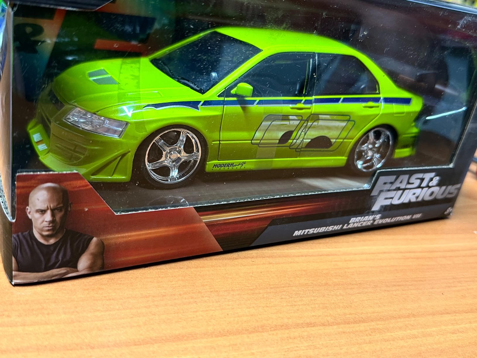 Jada Toys Fast & Furious 1:24 Brian's Mitsubishi Lancer Evolution VII Die-cast Car, Toys for Kids and Adults, Lime Green (99788) customer photo 2