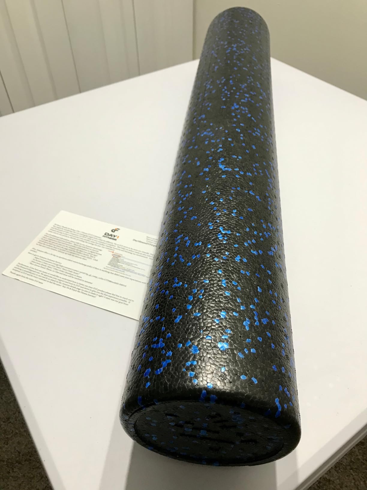 Day 1 Fitness High Density Muscle Foam Rollers - Sports Massage Rollers for Stretching, Physical Therapy, Deep Tissue, Myofascial Release - Ideal for Exercise and Pain Relief - Speckled Blue, 12” customer photo 1