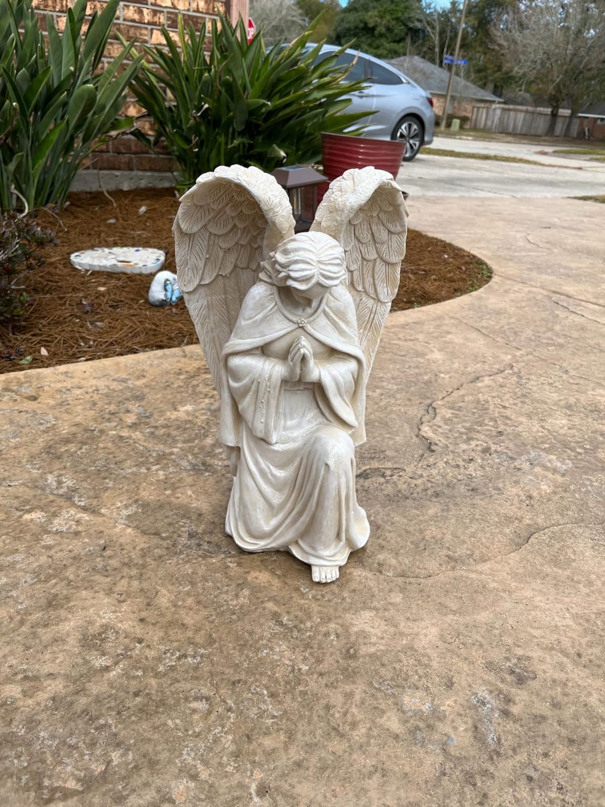 Fox Valley Traders Aoboco White Resin Angel Statue - Religious Garden Statue Remembrance Memorial Guardian Angel - 16 inch customer photo 1