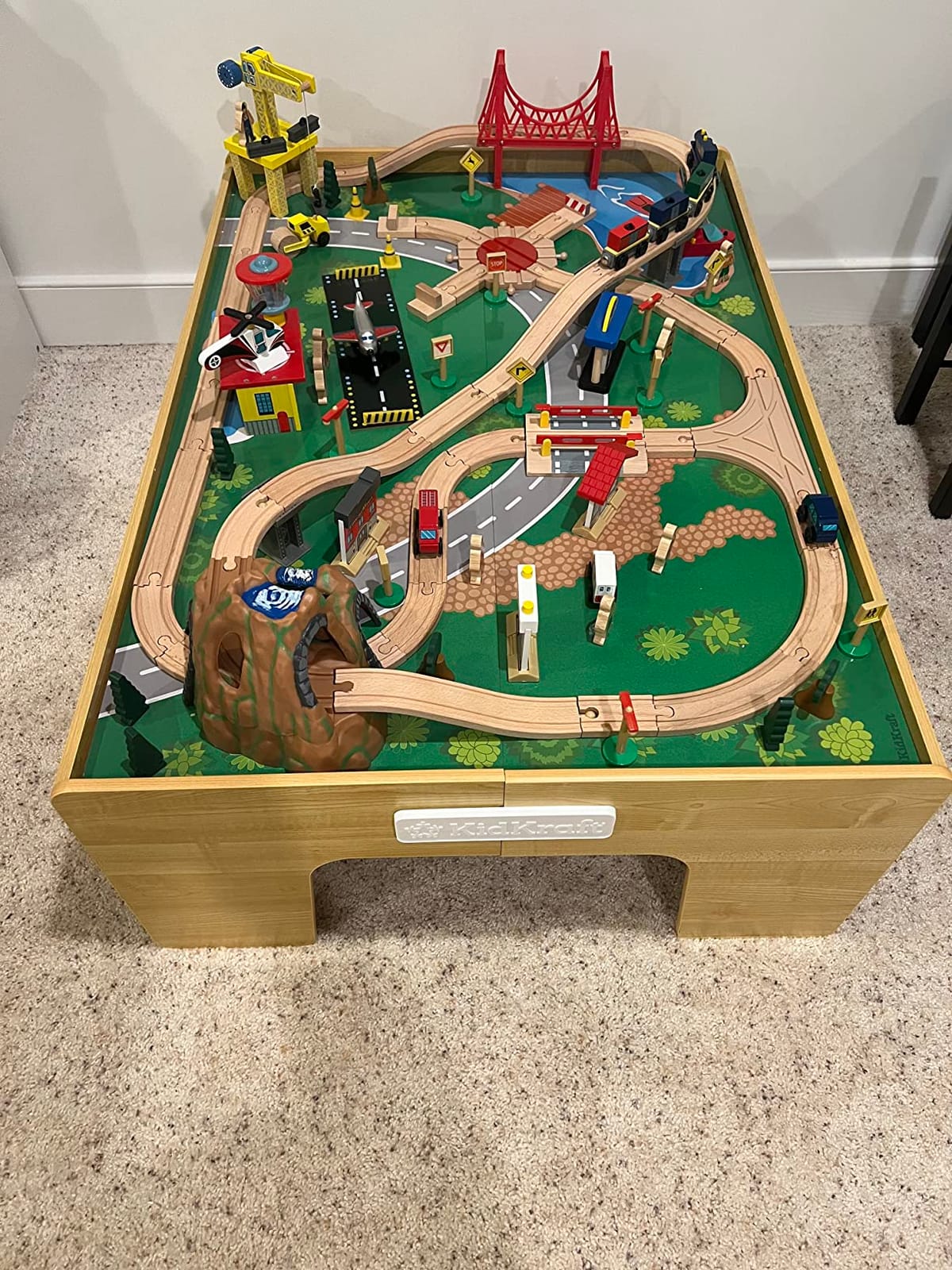 KidKraft Adventure Town Railway Wooden Train Set & Table with EZ Kraft Assembly™ with 120 Accessories and Storage Bins, Gift for Ages 3+ customer photo 2