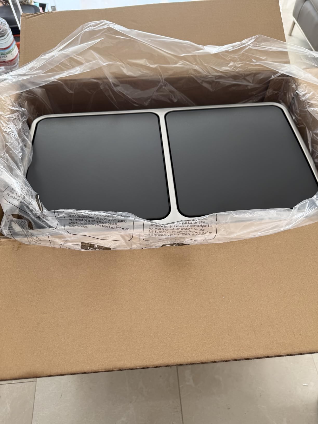 SONGMICS Trash Can, 2 x 8 Gallon (2 x 30 L), Silver and Black customer photo 2
