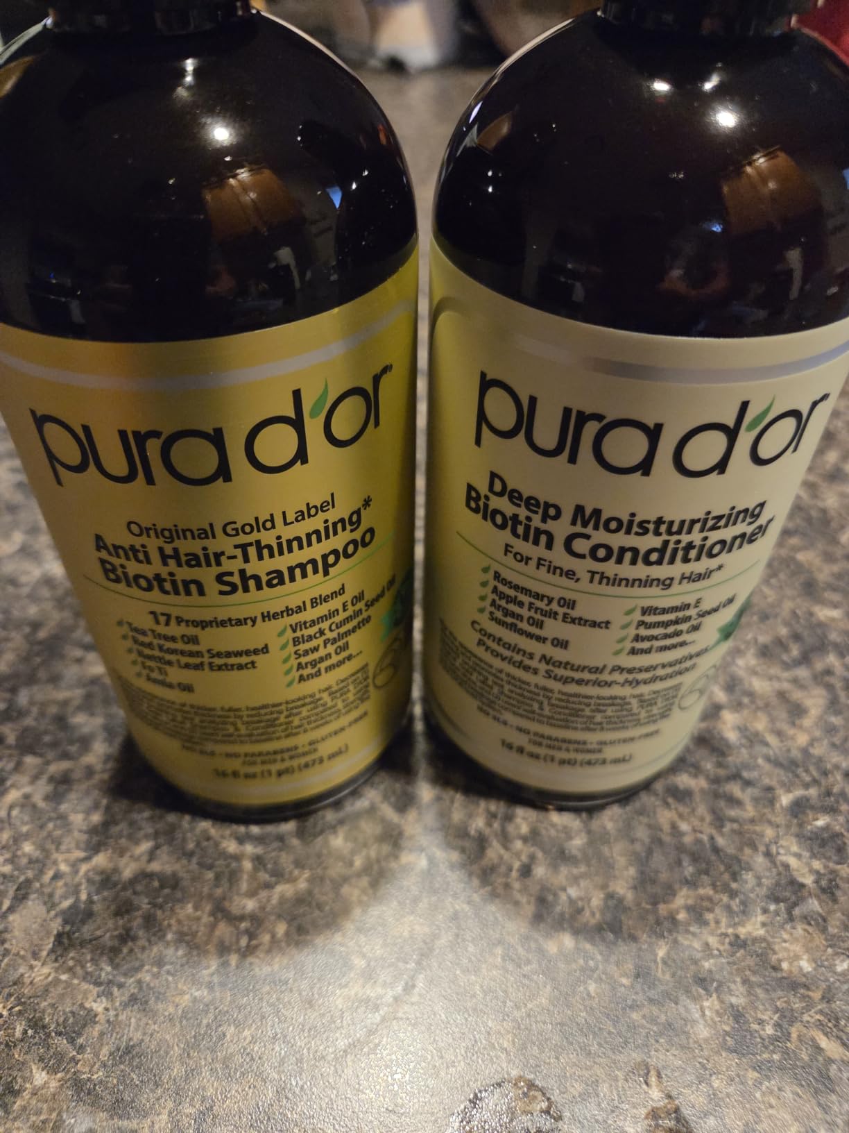 PURA D'OR Gold Label Anti-Thinning Biotin Shampoo & Conditioner, 16oz x2 customer photo 1