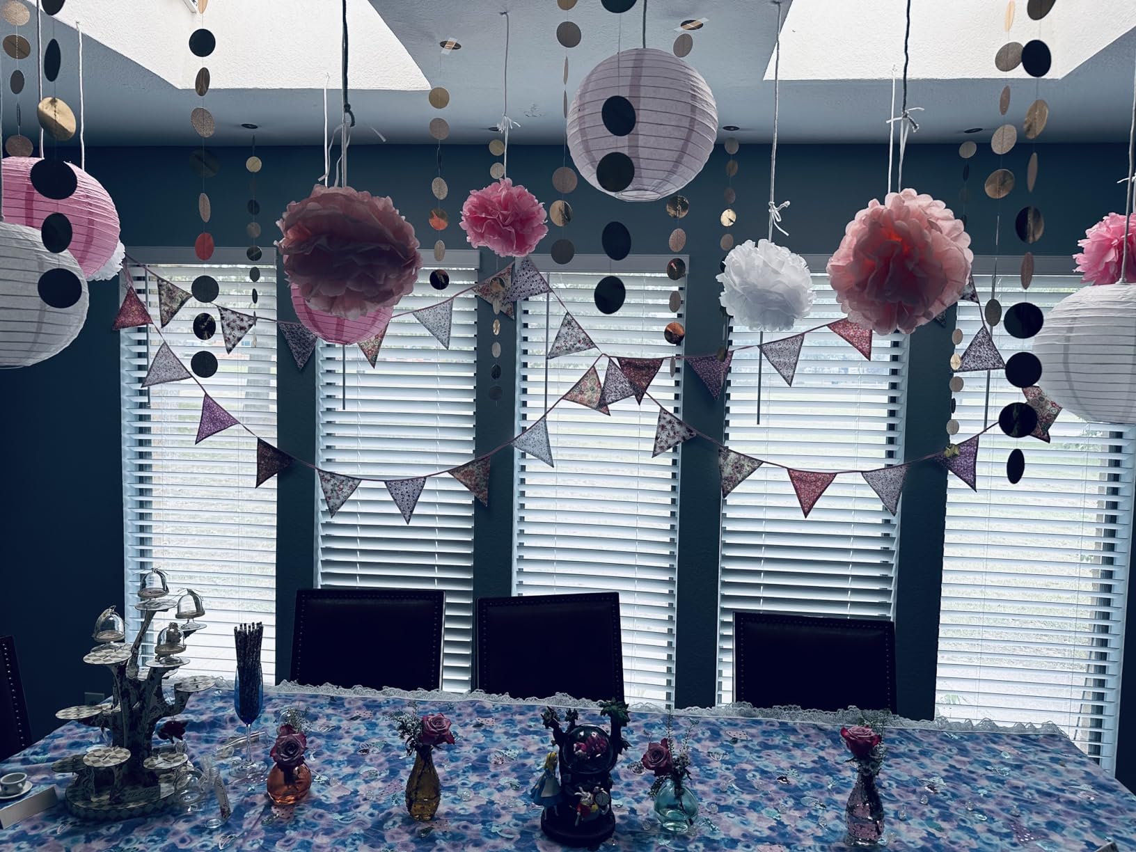 Paper Lanterns and Paper Pom Poms Pink Party Decorations 15pcs customer photo 2
