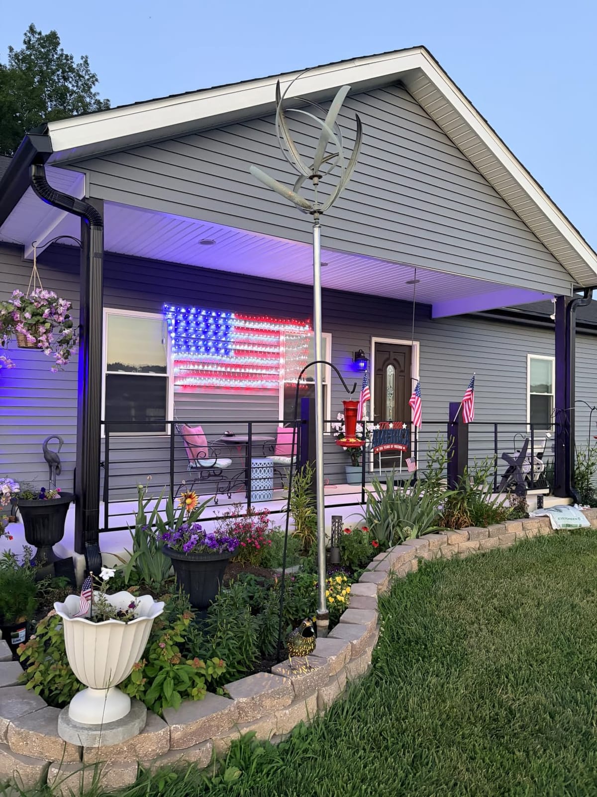 MZD8391 American Flag Lights, 420 LED Lighted Flag Light, Waterproof Outdoor | 6.54FT x 3.28FT, Super Bright USA Flag, 4th of July Light, Memorial Day, Independence Day Decor Holiday Christmas Decoration customer photo 1