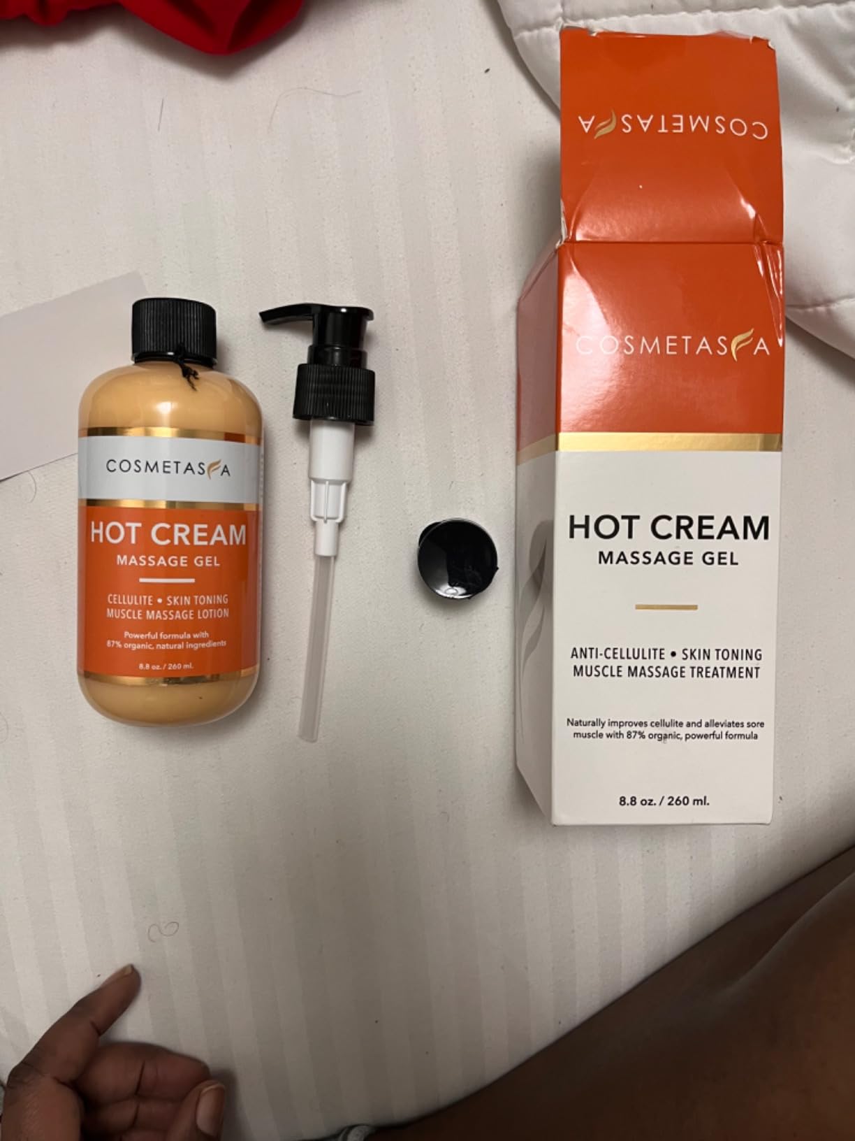 Cosmetasa Cellulite Hot Cream- 87% Organic Cellulite Cream - Natural Sweat Massage Gel for Stomach, Abdomen, Belly, Sore Joints, Muscles, Workout (8.8 oz) customer photo 2