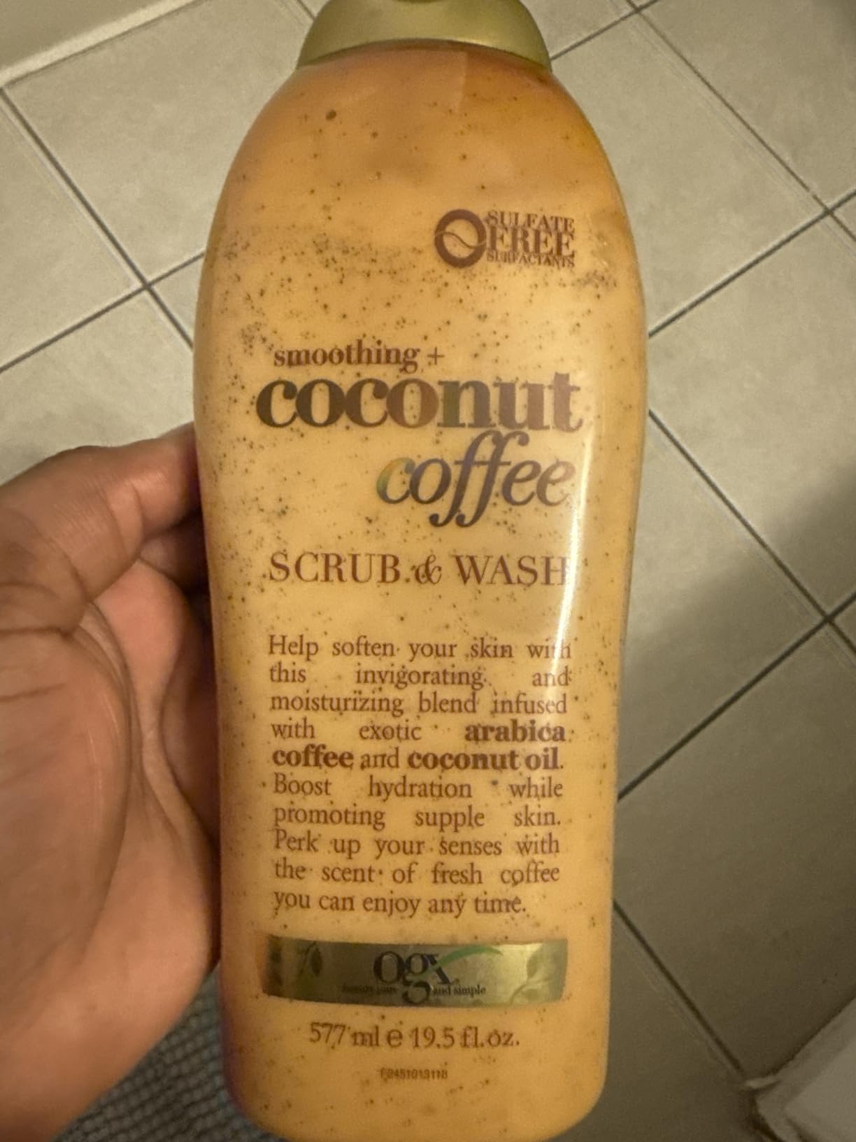OGX Smoothing + Coconut Coffee Body Scrub, 19.5 fl oz customer photo 2