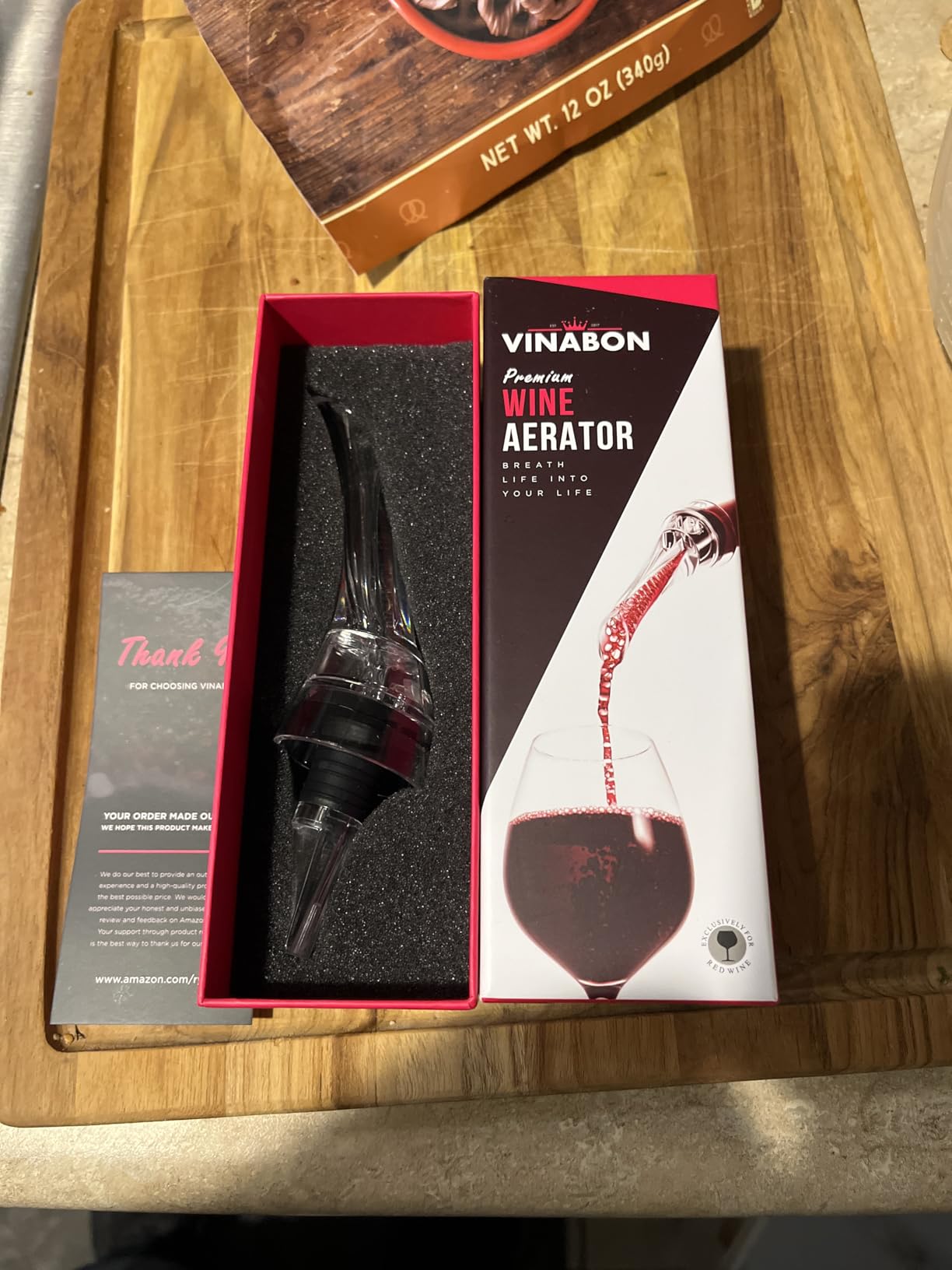 VINABON Wine Aerator Pourer Spout – Updated 2026 Professional Wine Aerator for Superior Flavor, Enhanced Bouquet & Rich, Smooth Finish. No-Leak, No-Drip, Spill-Free Design. Includes Wine Guide eBook customer photo 1