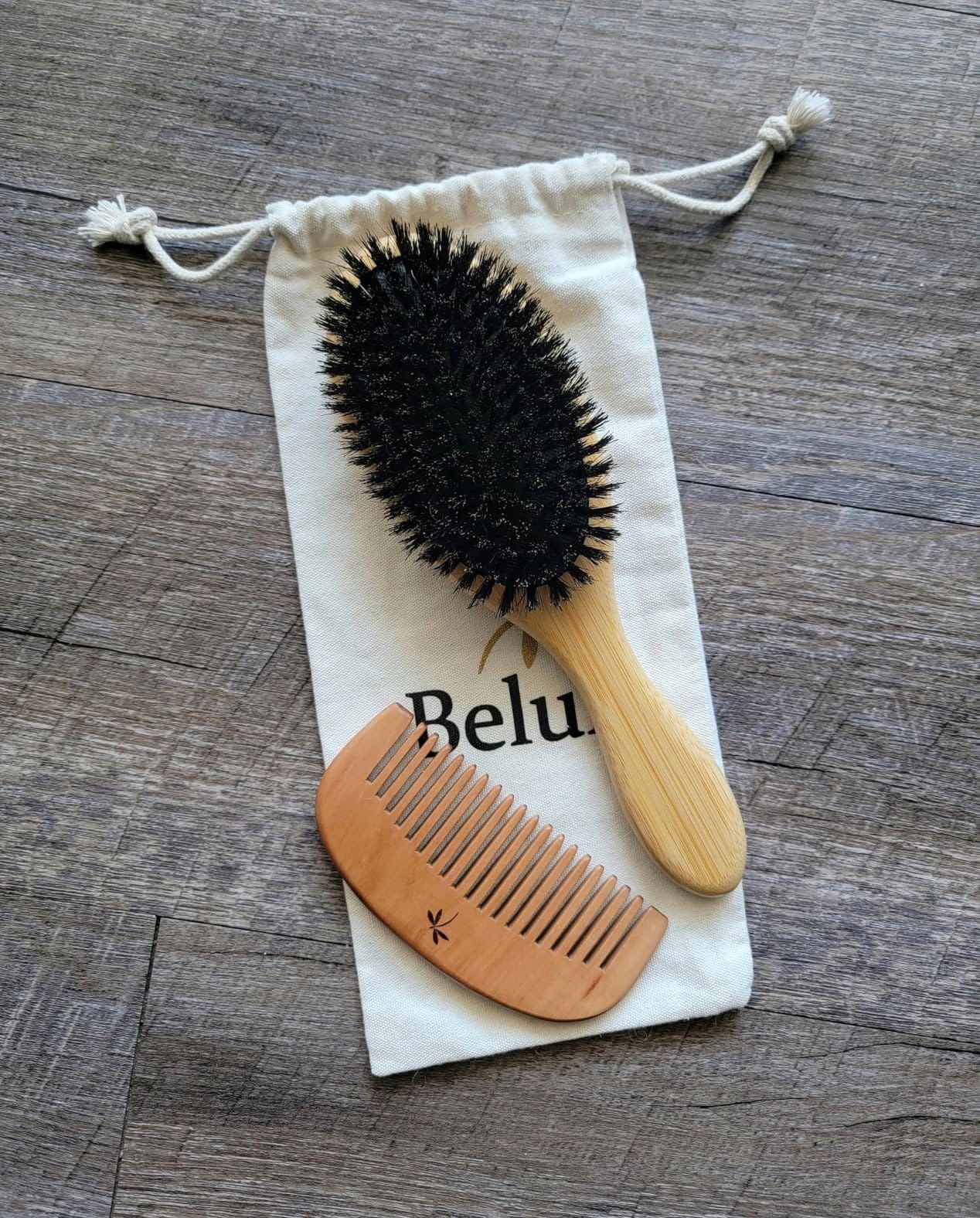 Belula 100% Boar Bristle Hair Brush Set, Medium, for Thin and Fine Hair customer photo 1