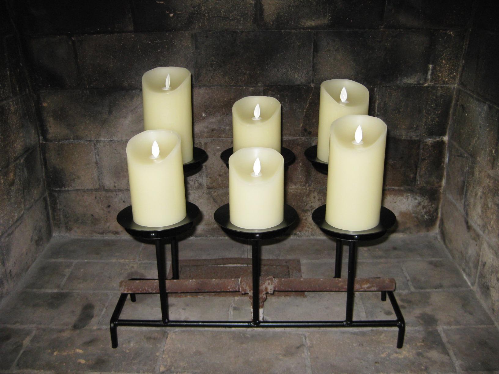 Hosley Set of 2 Black Iron Pillar Candle Holders - 5 Inch Heavy Duty Round Plate Stand with Scroll Feet for LED or Wax Candles - Rustic Farmhouse Table Centerpiece Decor for Wedding, Spa, Home Altar customer photo 2