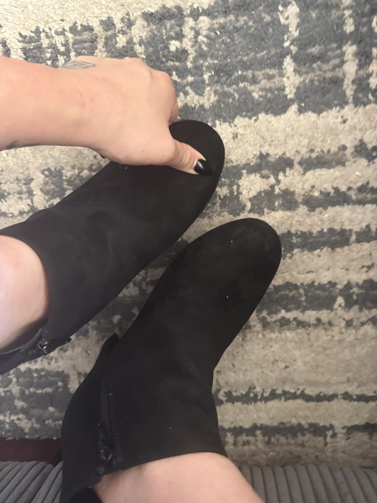 DREAM PAIRS Women's Stomp High Heel Ankle Boots customer photo 2