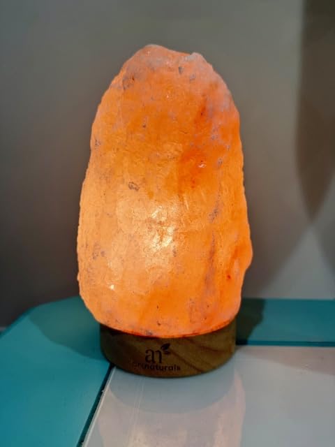 Artnaturals Himalayan Salt Lamp with Wooden Base | Authentic Himalayan Pink Salt, Natural Wooden Base, Adjustable Dimmer Switch customer photo 2