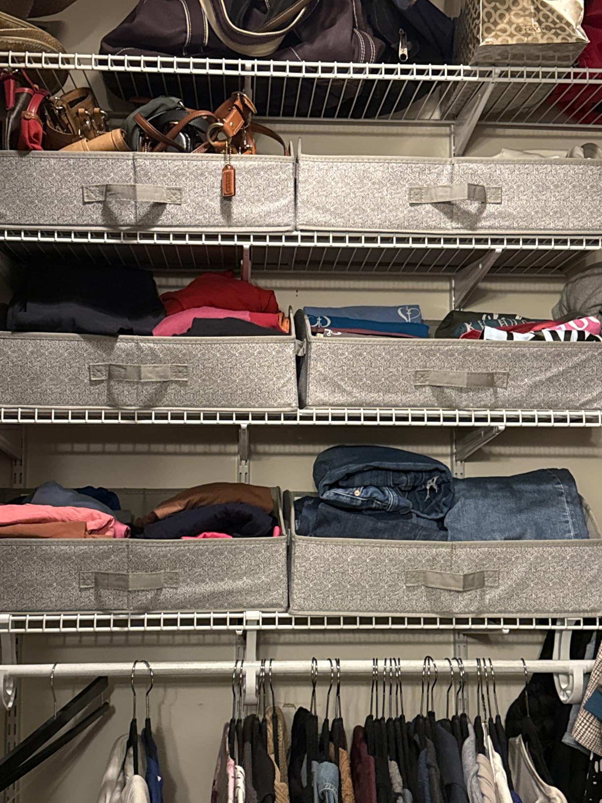 GRANNY SAYS Purse Organizer for Closet, Large, Gray, 3-Pack | Trapezoid Storage Bins, Closet Organizer Bins for Shelf, Fabric Clothing Organizer, Closet Organizers and Storage customer photo 1