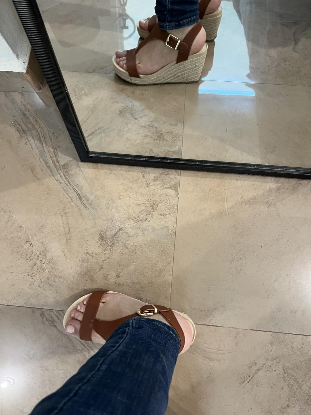 Kenneth Cole REACTION Women's Card T-strap Wedge customer photo 2