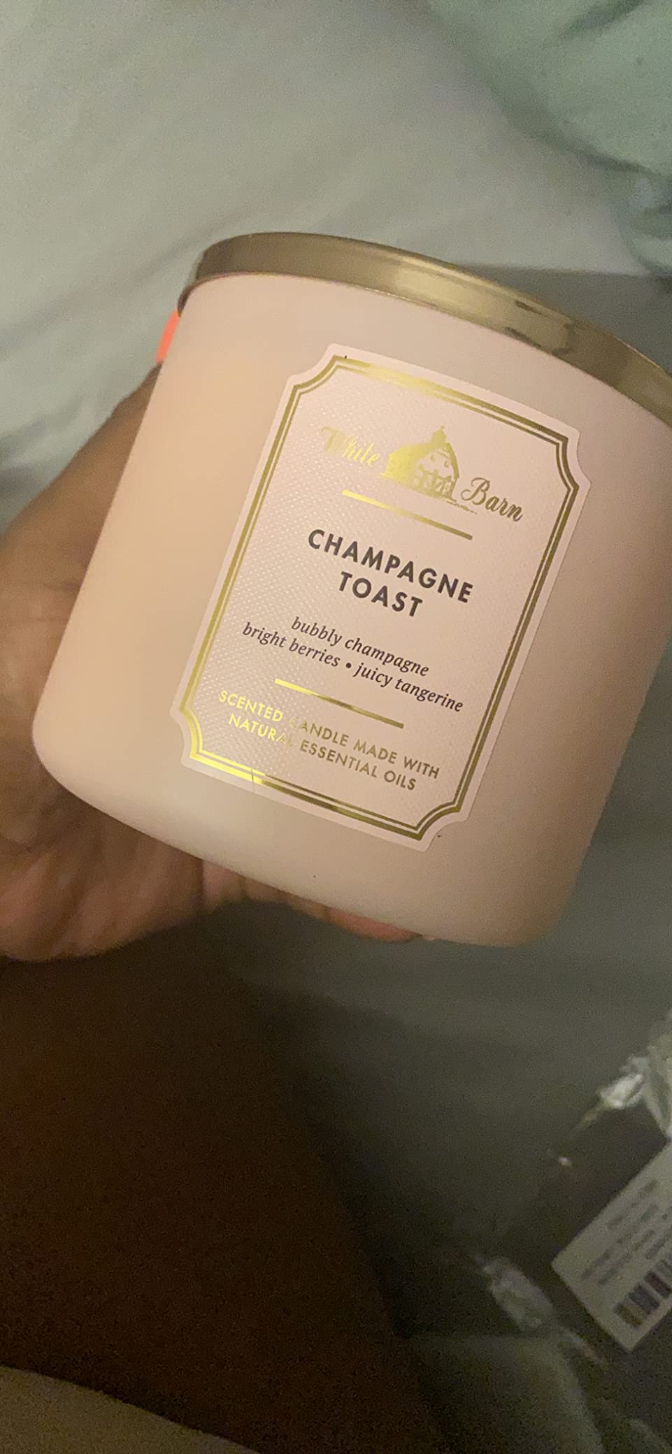 Bath and Body Works White Barn Champagne Toast 3 Wick Candle 14.5 Ounce Basic White Barn Label customer photo 2