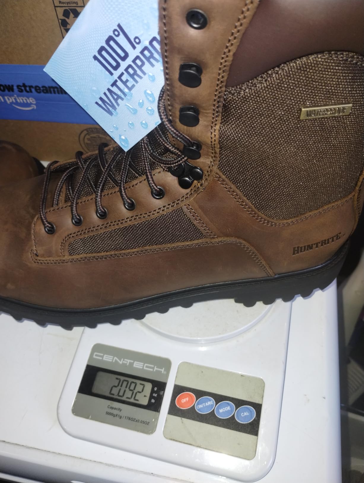 HUNTRITE Men's Insulated Waterproof Hunting Boots Non-Slip Shoes, 1200-gram, Brown customer photo 1