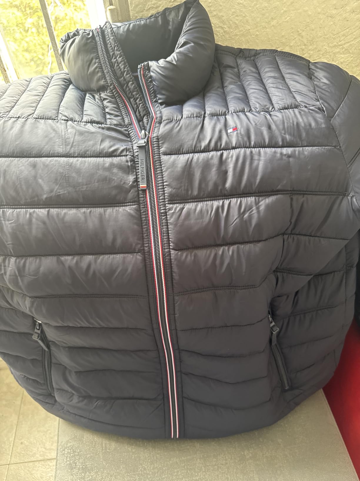 Tommy Hilfiger Mens Embroidered Logo Puffer Jacket customer photo 2