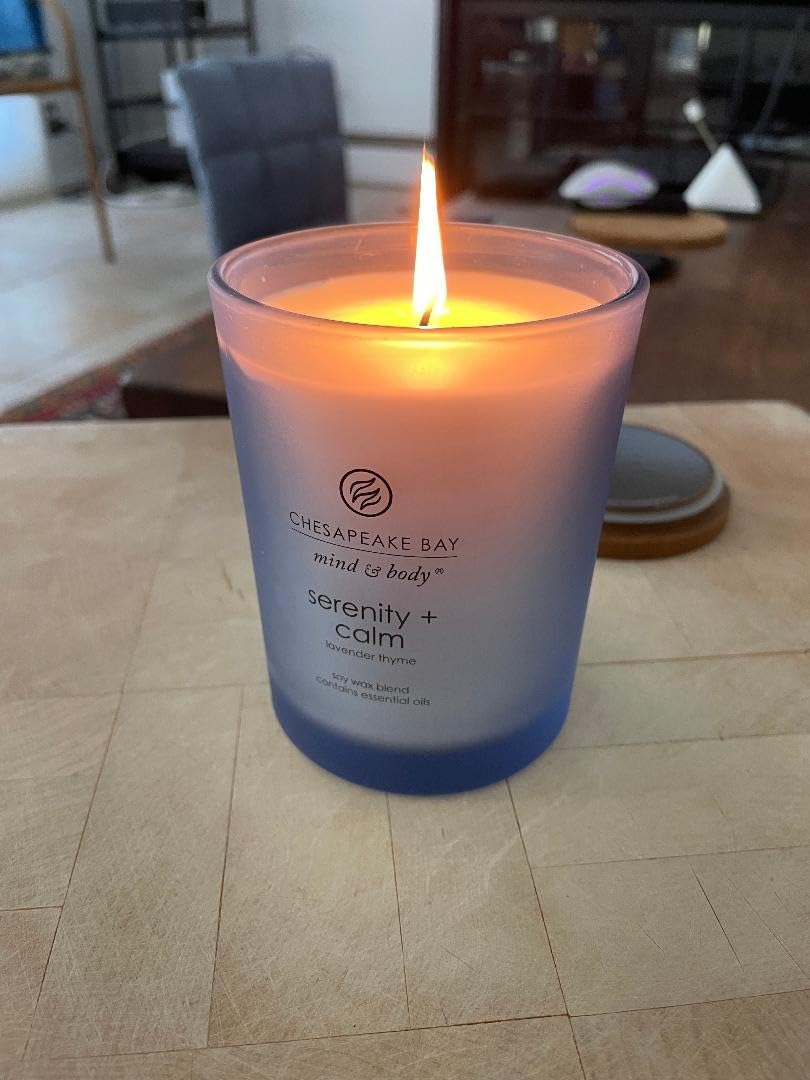 Chesapeake Bay Candle Medium Jar Scented Candle Serenity + Calm (Lavender Thyme) Home Décor Orange Gifting Idea Burn Time of 50 Hours customer photo 1