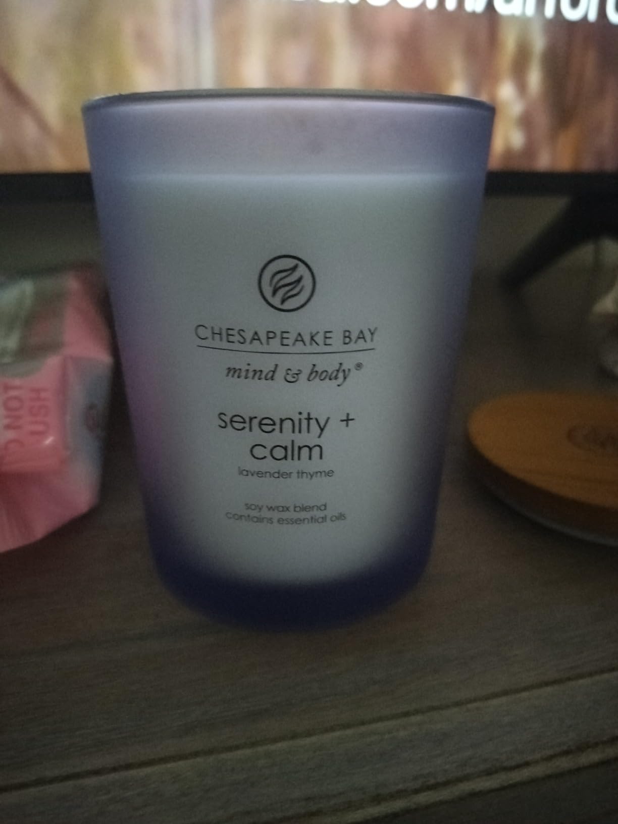 Chesapeake Bay Candle Medium Jar Scented Candle Serenity + Calm (Lavender Thyme) Home Décor Orange Gifting Idea Burn Time of 50 Hours customer photo 2