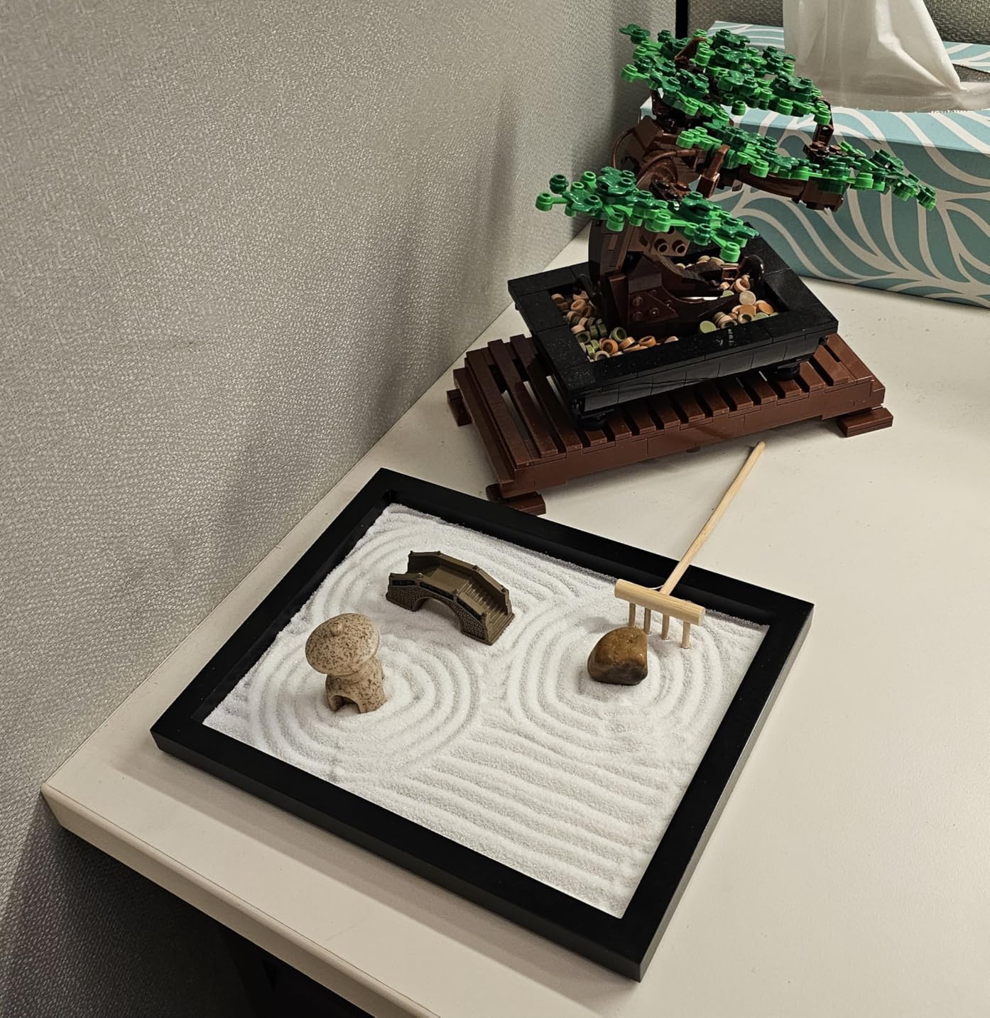 Zen Sand Garden for Desk with Rake, Rocks and Figures (Medium) customer photo 1