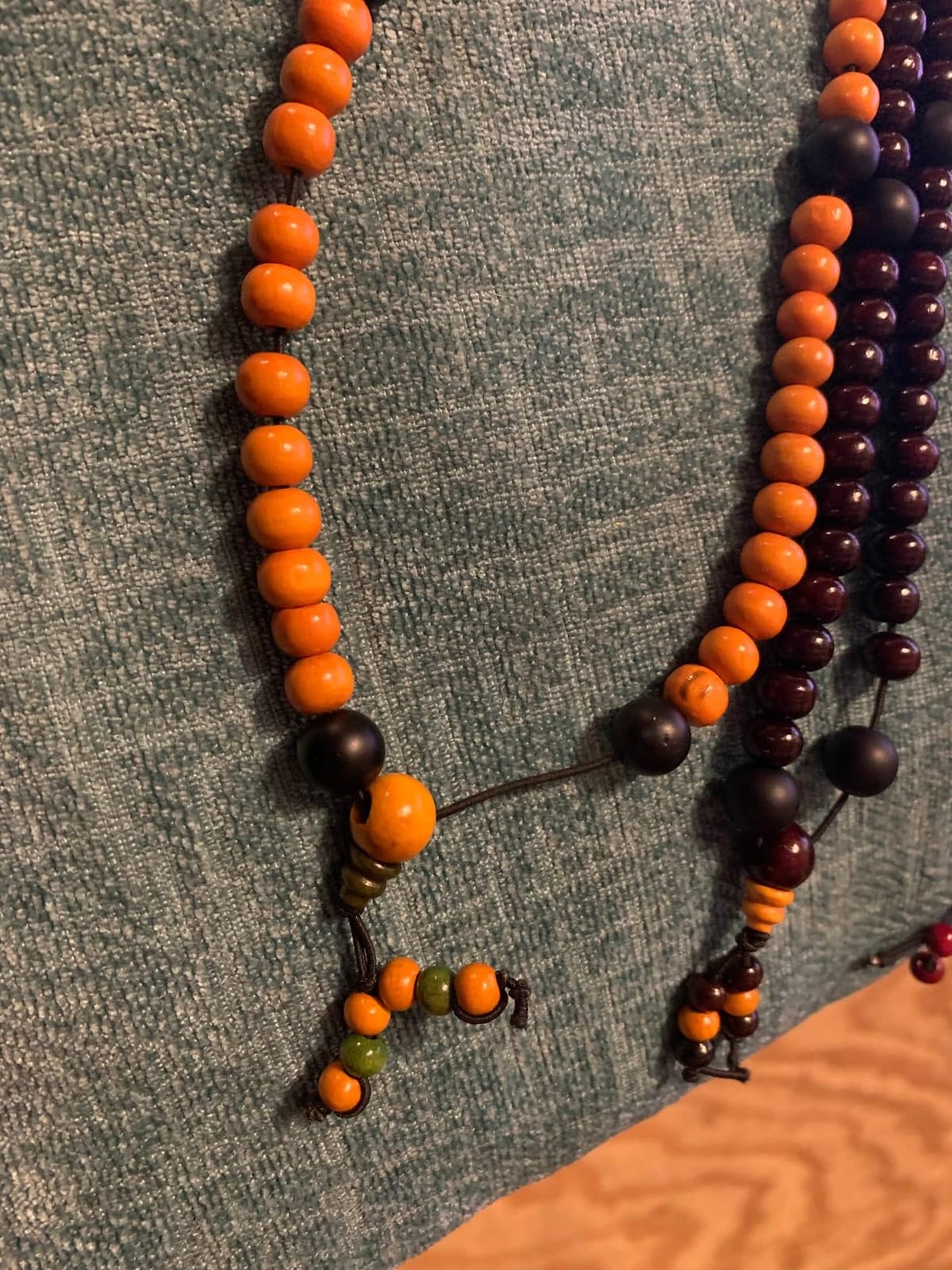 108 Mala Bead Bracelets 8MM Tibetan Buddha Wood Beaded Sandalwood Bracelets | 8Pcs Link Wrist Necklace Chain Bracelets Multilayer Buddhist Prayer Strand Bracelet Meditation Necklace Elastic Chinese Knot customer photo 2