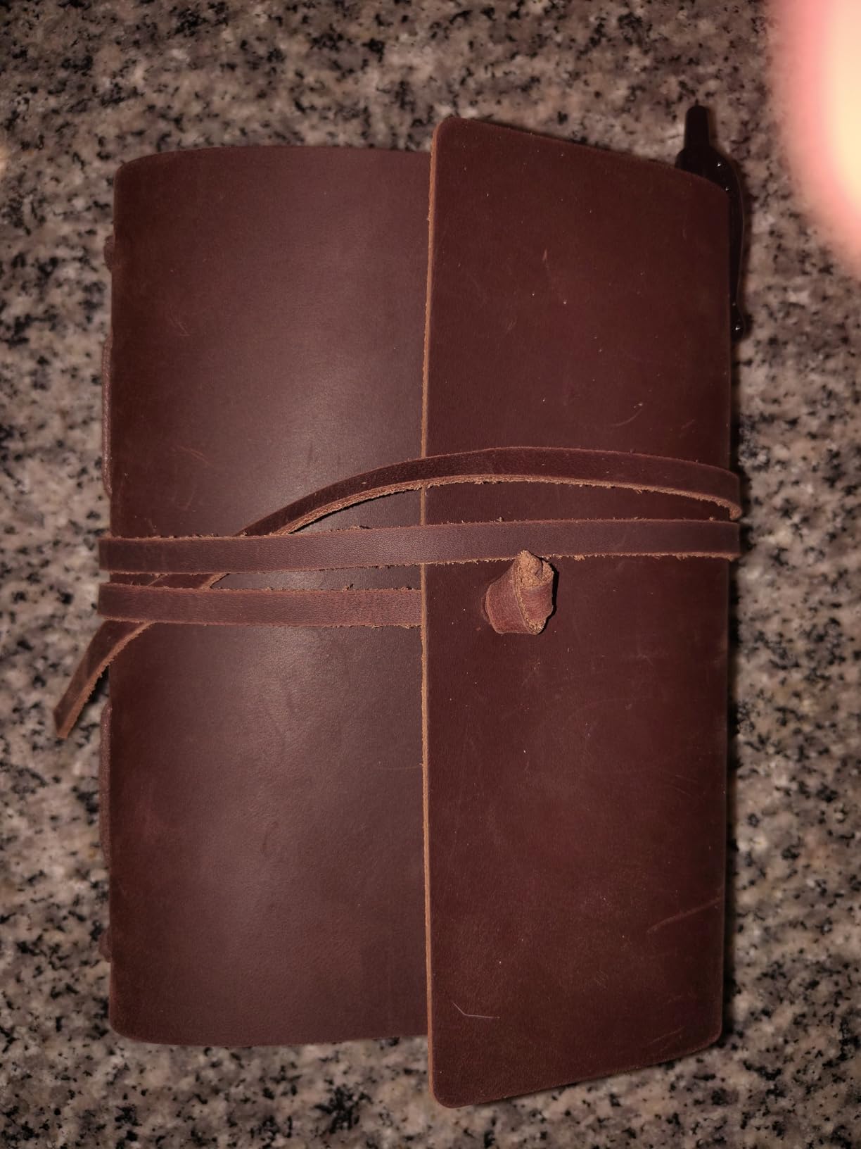 Leather Journal Notebook for Men & Women, A5 Size Diary, 6.2x8.5 Inch, Vintage Style Personalized Journal for Gift, Genuine Leather Bound Notepad for Travel Journal to Write, 240 lined Pages, Rustic Brown customer photo 1