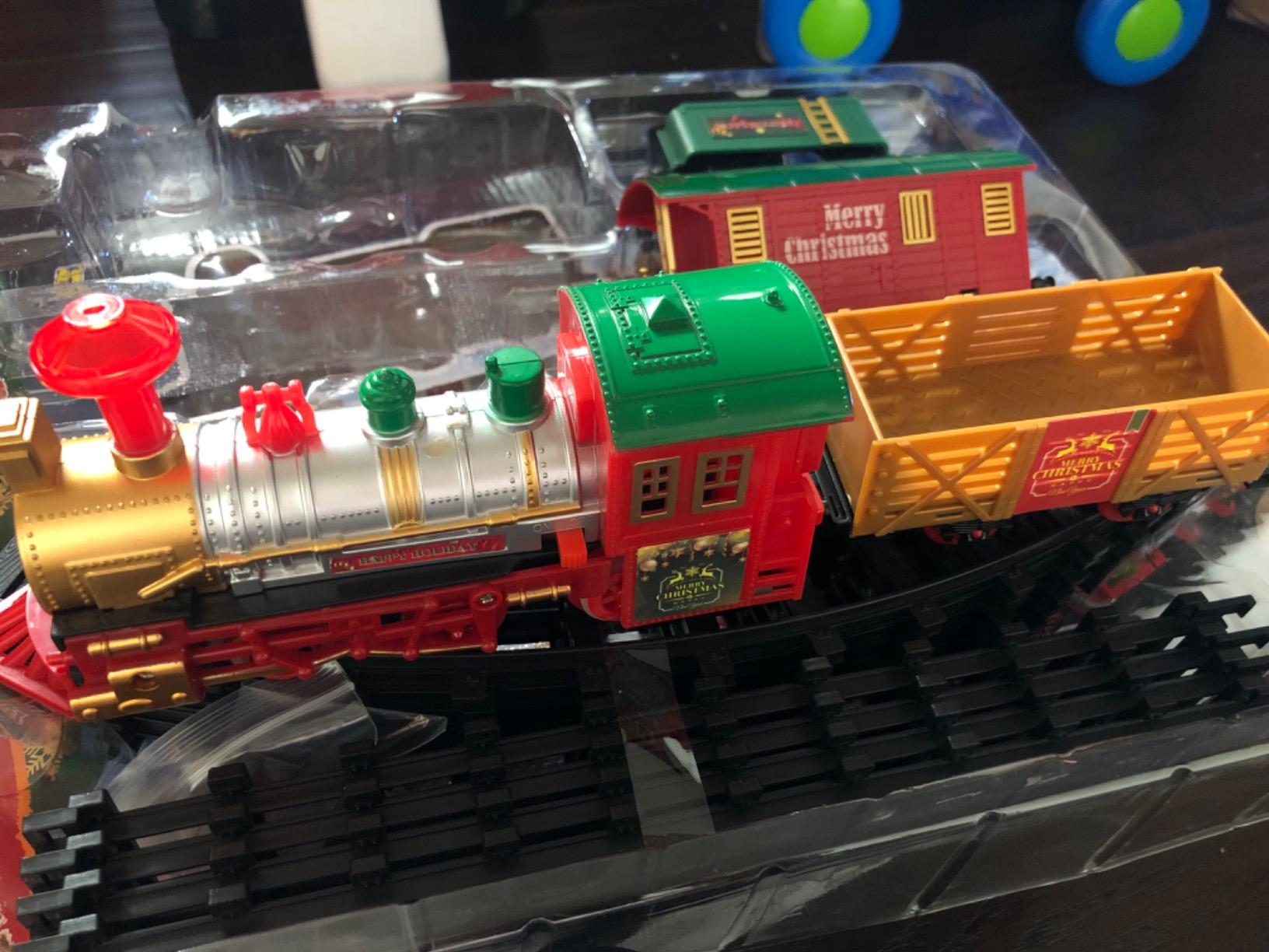 Classic Christmas Train Set with Lights and Sounds Railway Tracks Sets Battery Operated Train Toy Models with 11.5 Ft Tracks Playset for Under The Tree Electronic Toys Gift for Kids customer photo 2