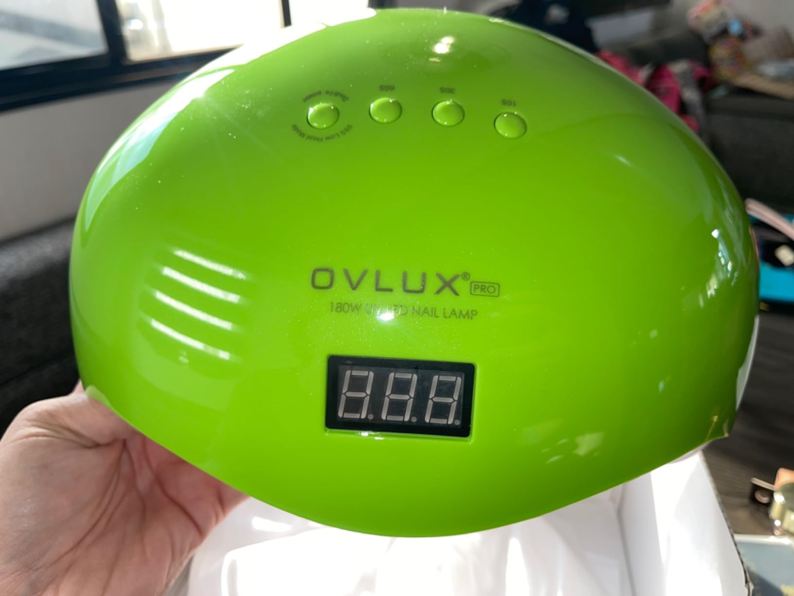 OVLUX 180W UV LED Nail Lamp Professional - Fast Gel Nail Dryer with 57 LEDs, LCD Countdown, Auto Sensor & Low Heat Mode, UV Light for Gel Nails, Salon & Home, Nail Buffer & File Set customer photo 2