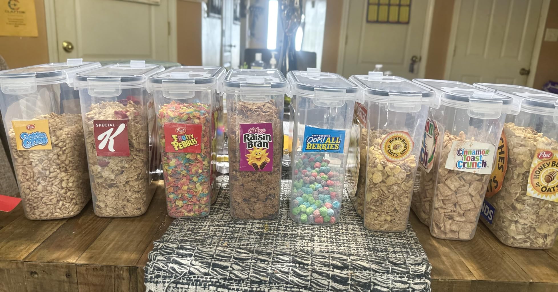 FOOYOO Cereal Containers Storage Set - 4 Piece Airtight Large Food Storage Containers(135.2oz), BPA Free Dispenser Plastic Cereal Storage Containers customer photo 2