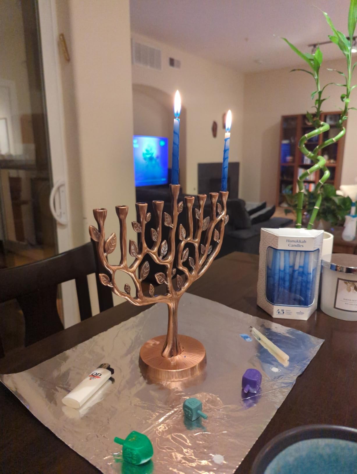 The Dreidel Company Hanukkah Menorah Large Tree of Life, Pewter Finish 11 Inches Long customer photo 2