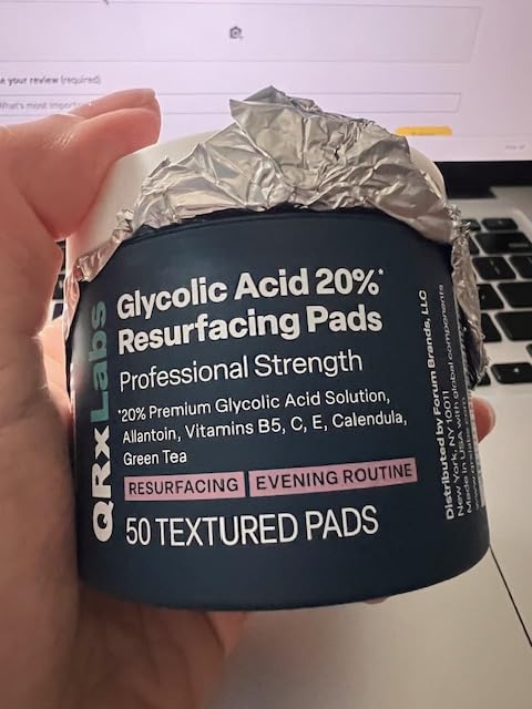 QRxLabs Glycolic Acid Pads - 20% Resurfacing Pads AHA for Face & Body - Exfoliates Skin Surface and Reduces Appearance of Fine Lines and Wrinkles - Acne Treatment Clearing - Daily Pads - 50ct customer photo 2