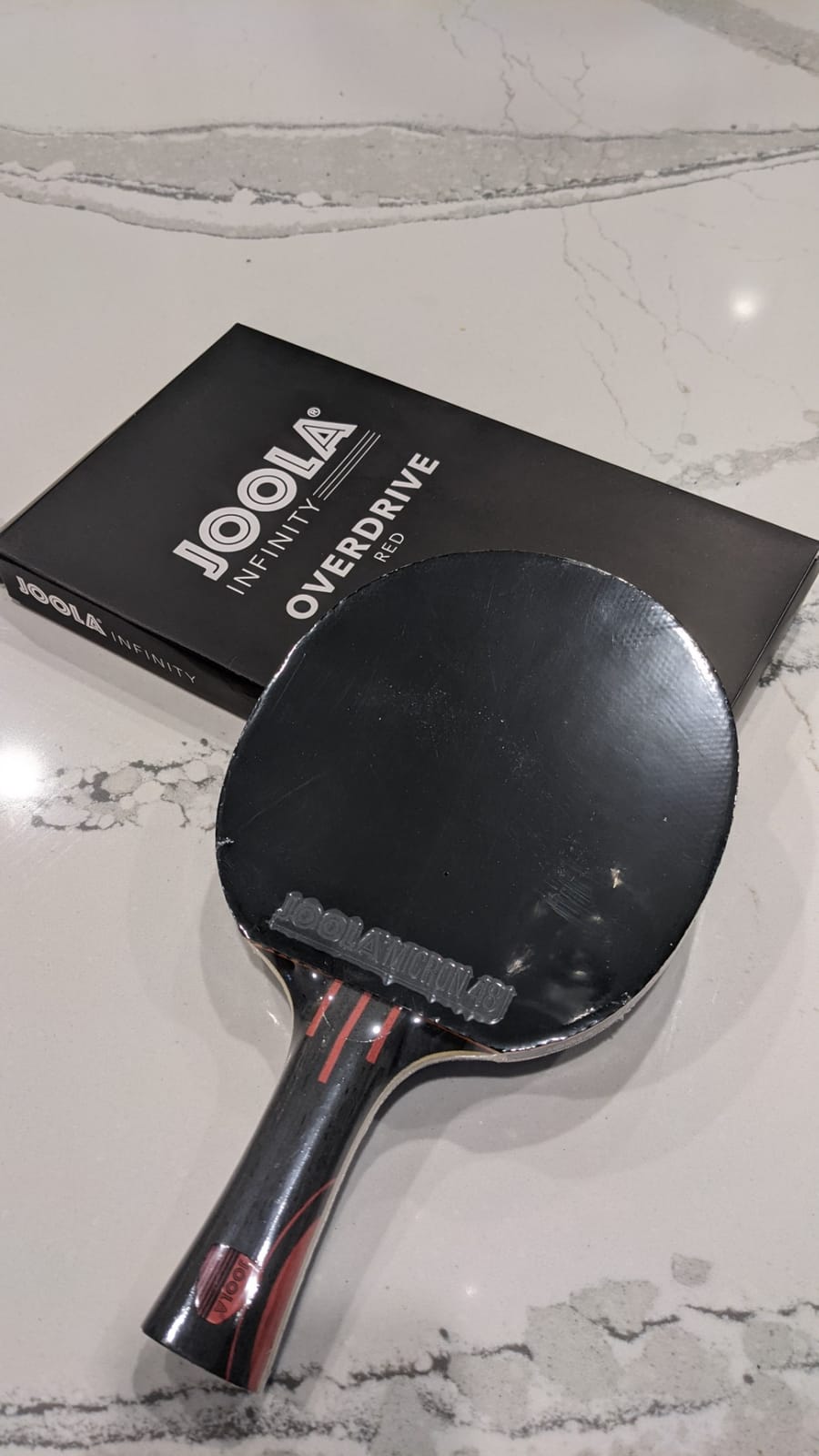 JOOLA Infinity Overdrive - Professional Performance Ping Pong Paddle with Carbon Technology - Black Rubber on Both Sides - Competition Table Tennis Racket for Advanced Training - Extreme Speed customer photo 1