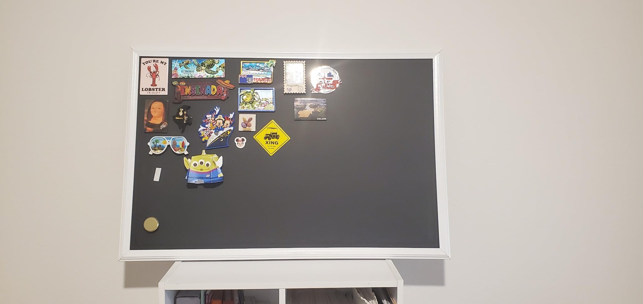 U Brands Large Magnetic Chalkboard, Wall Mounted, White Frame, 40