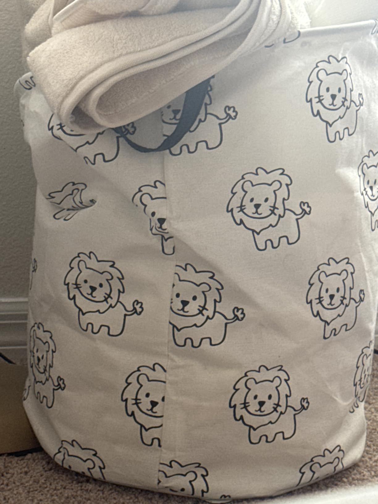 ESSME Animal Hamper,Nursery Laundry Basket,Lion Storage Basket,Gift Baskets,Room Decor,Home Organizer (Lions) customer photo 2