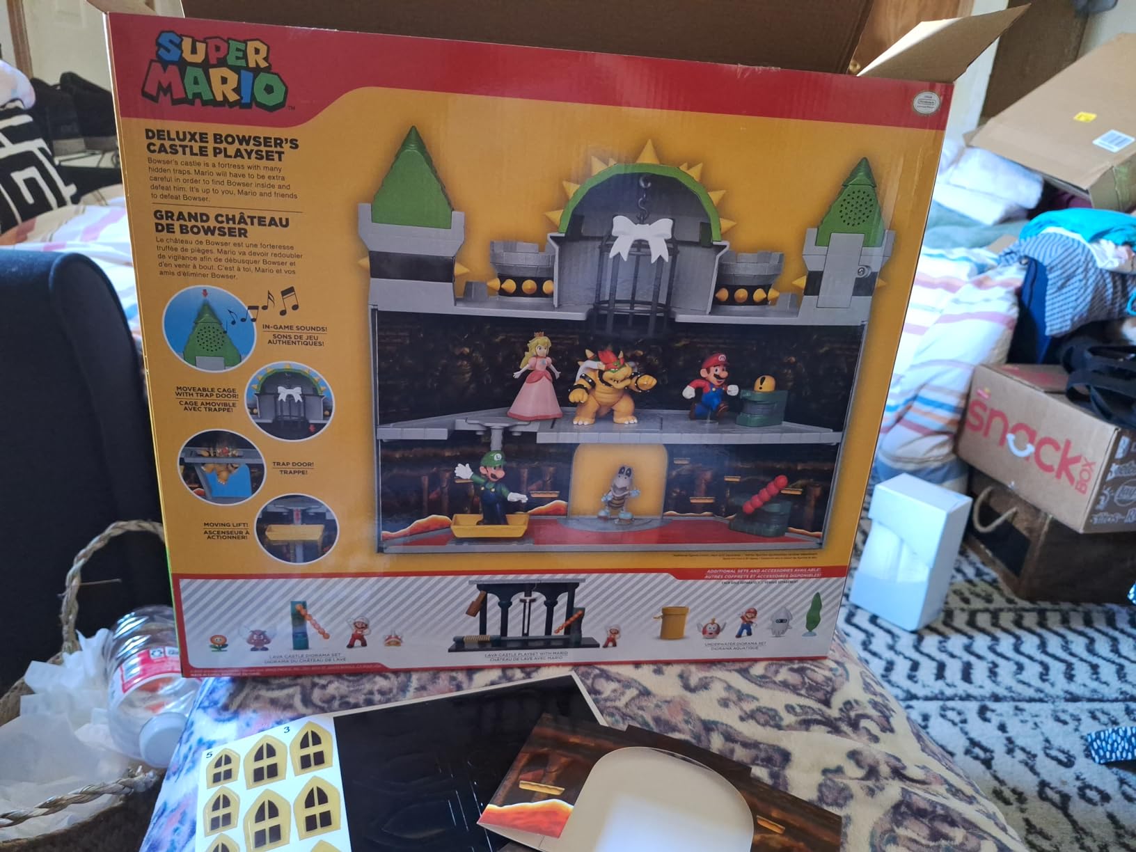 Super Mario Nintendo Deluxe Bowser's Castle Playset with 2.5