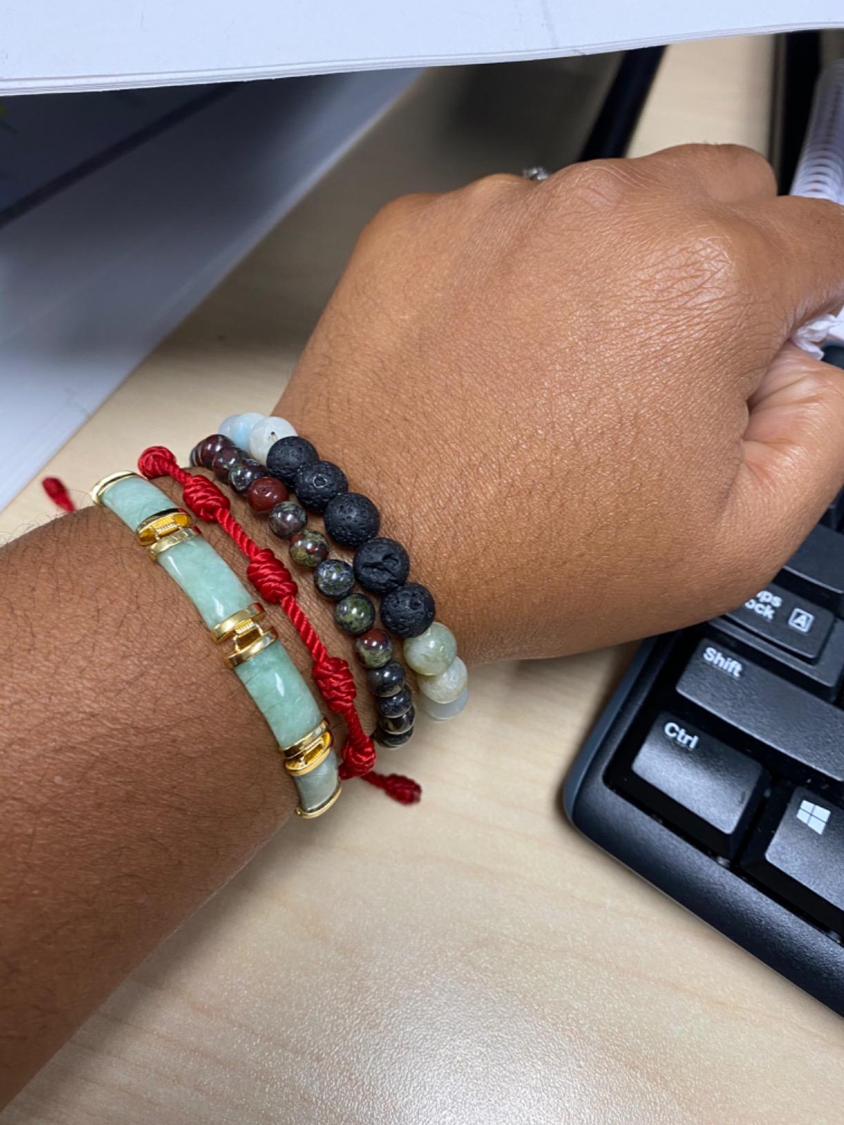 Apipi 6 Pcs Healing Beaded Bracelets for Women, Essential Oil Diffuser, Natural Lava Stone Gemstone Crystal Agate, Anxiety Stress Relief Yoga Aromatherapy customer photo 1