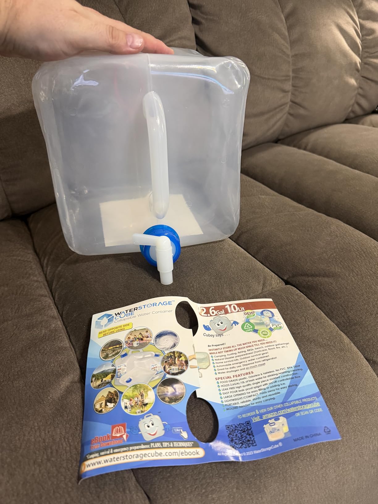 WaterStorageCube Collapsible Water Container with Spigot (5.3 Gal (2-Pack)) customer photo 2