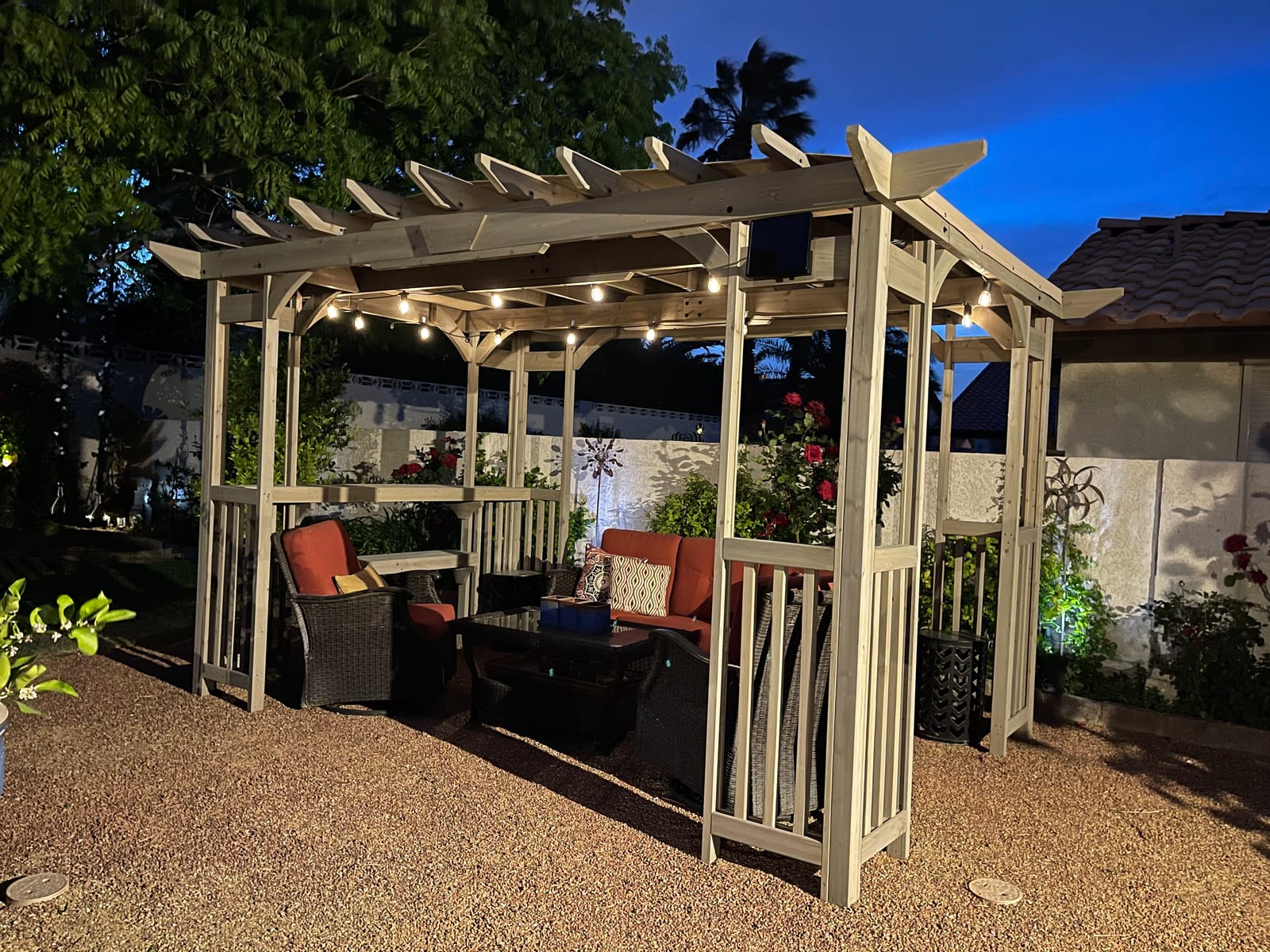 Yardistry 10x14 Madison Cedar Pergola with Removable Snap-on Sunshade, Timber Gray Wood Stain customer photo 1