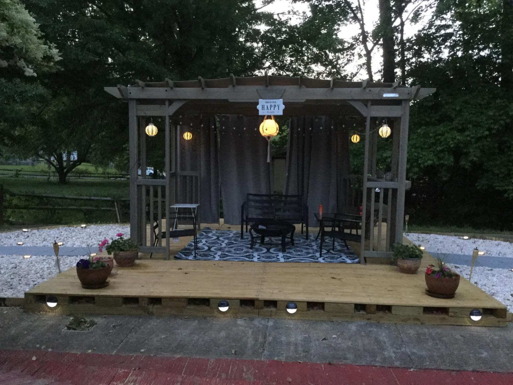 Yardistry 10x14 Madison Cedar Pergola with Removable Snap-on Sunshade, Timber Gray Wood Stain customer photo 2