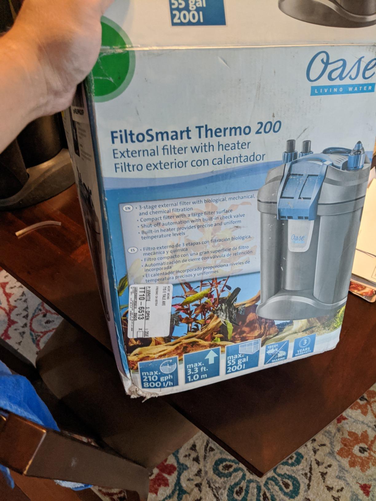 Oase FiltoSmart Thermo 200 Canister Filter for Aquariums – Quiet, Space-Saving External Multi-Stage Filter, Integrated Heater, No-Mess Maintenance, For Freshwater & Saltwater Tanks Up to 55 Gallons customer photo 1