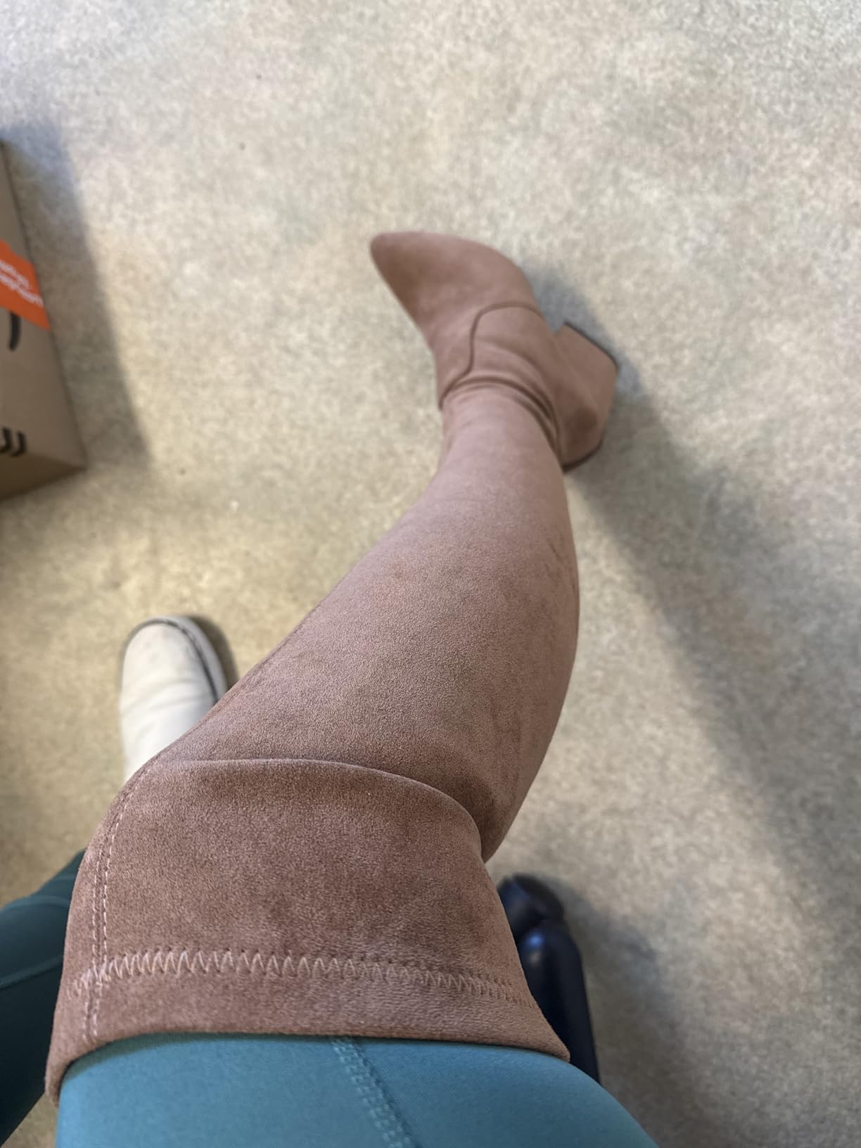 N.N.G Women Over the Knee Boots Thigh High Suede Block Winter Low Above Flat Long OTK Comfort Pointed toe customer photo 2